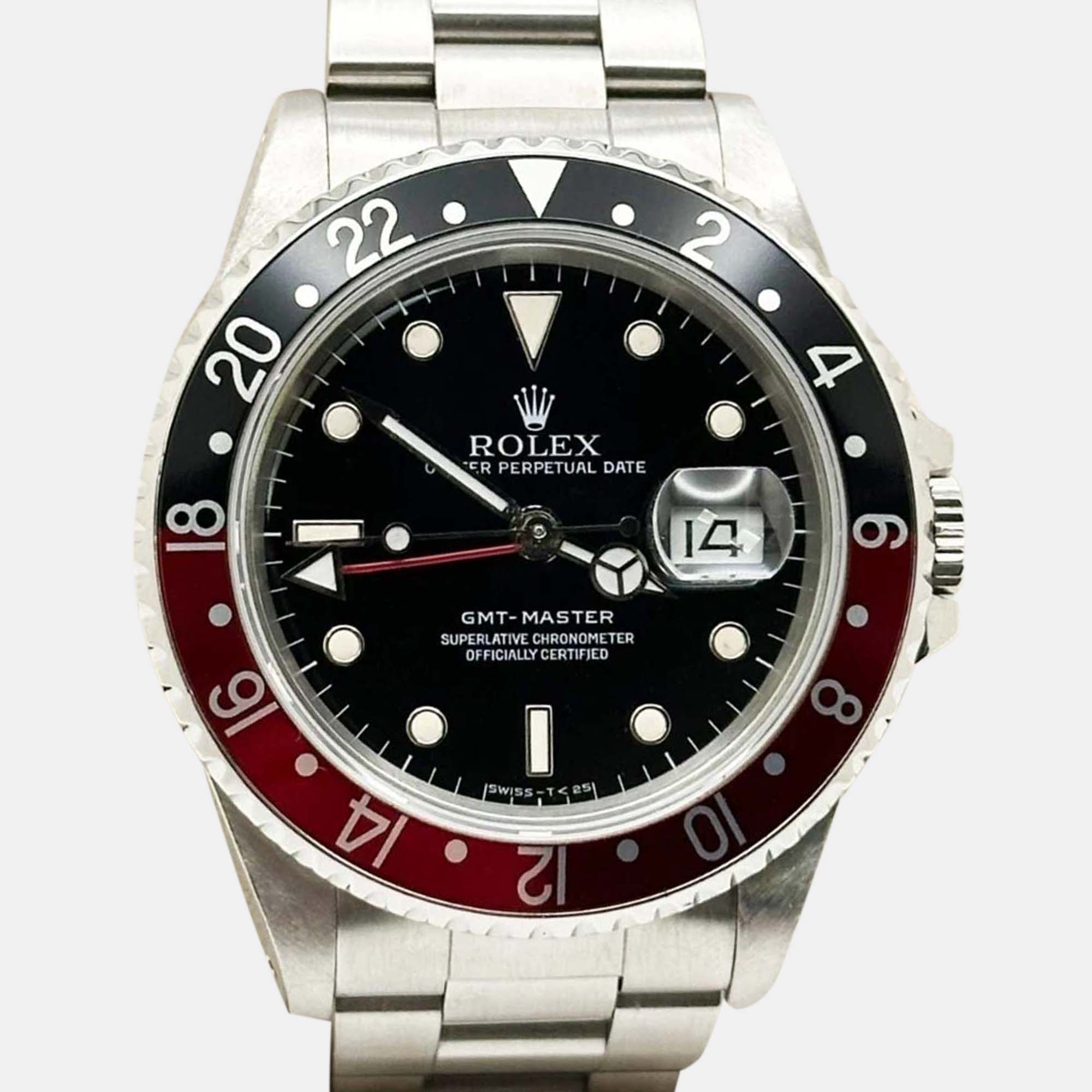 Rolex GMT Master 16700 Automatic Black Stainless Steel Men’s Wristwatch 40 mm
