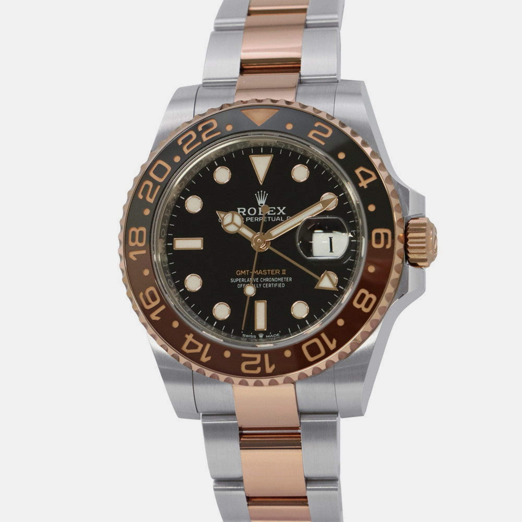 Rolex GMT-Master II 126711CHNR Automatic Black 18k Rose Gold Stainless Steel Men’s Wristwatch 40 mm