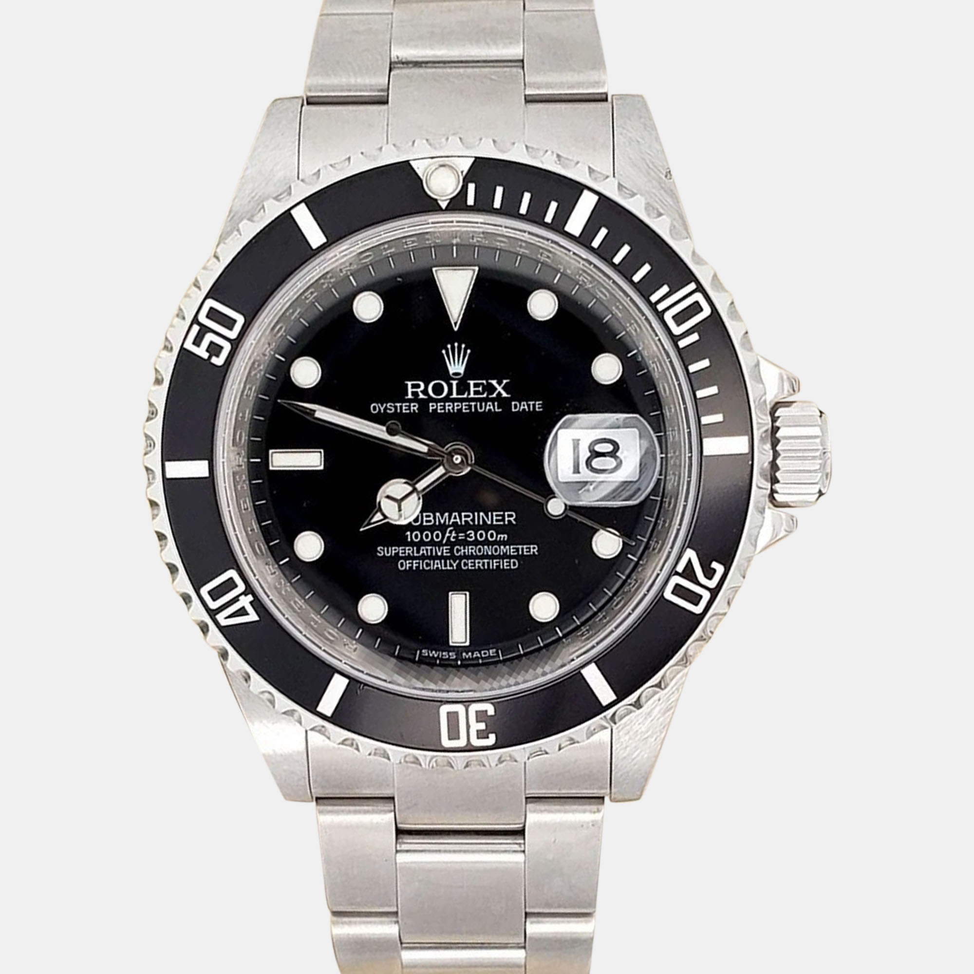 

Rolex Submariner 16610 Automatic Black Dial Stainless Steel Men's Wristwatch 40 mm