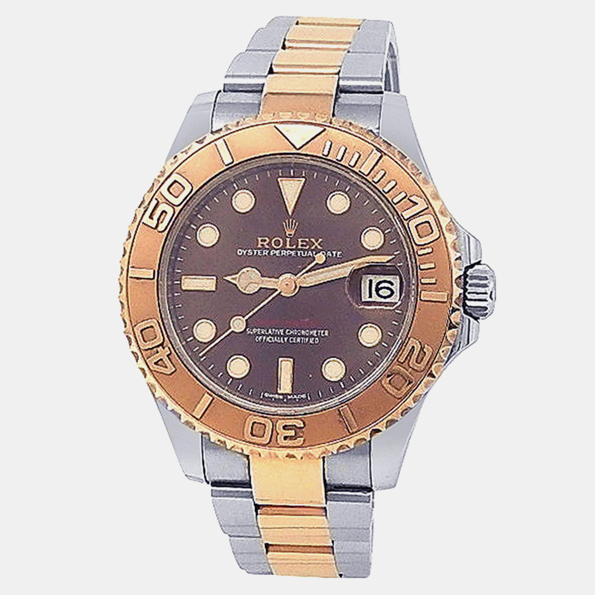 

Rolex Yacht-Master 268621 Automatic Brown Dial 18k Rose Gold Stainless Steel Unisex Wristwatch