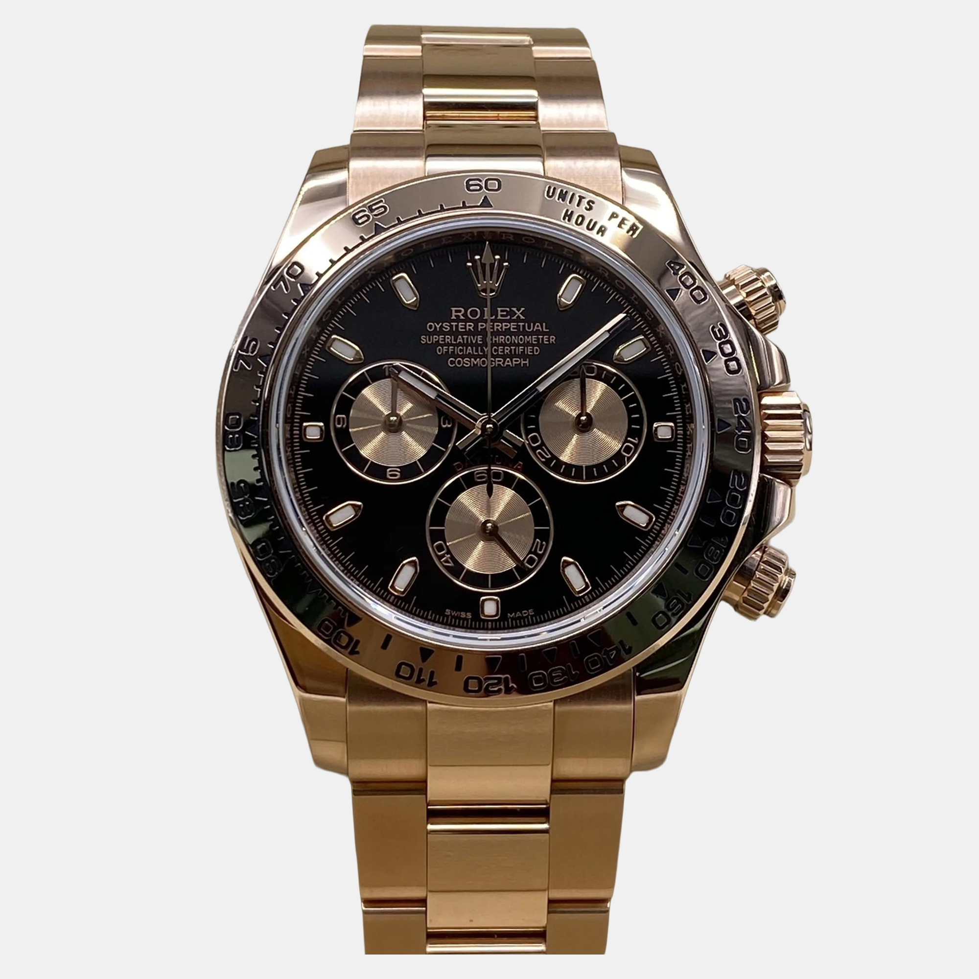 Rolex Cosmograph Daytona 116505 Automatic Chronograph Black Dial 18k Rose Gold Men’s Wristwatch 40mm