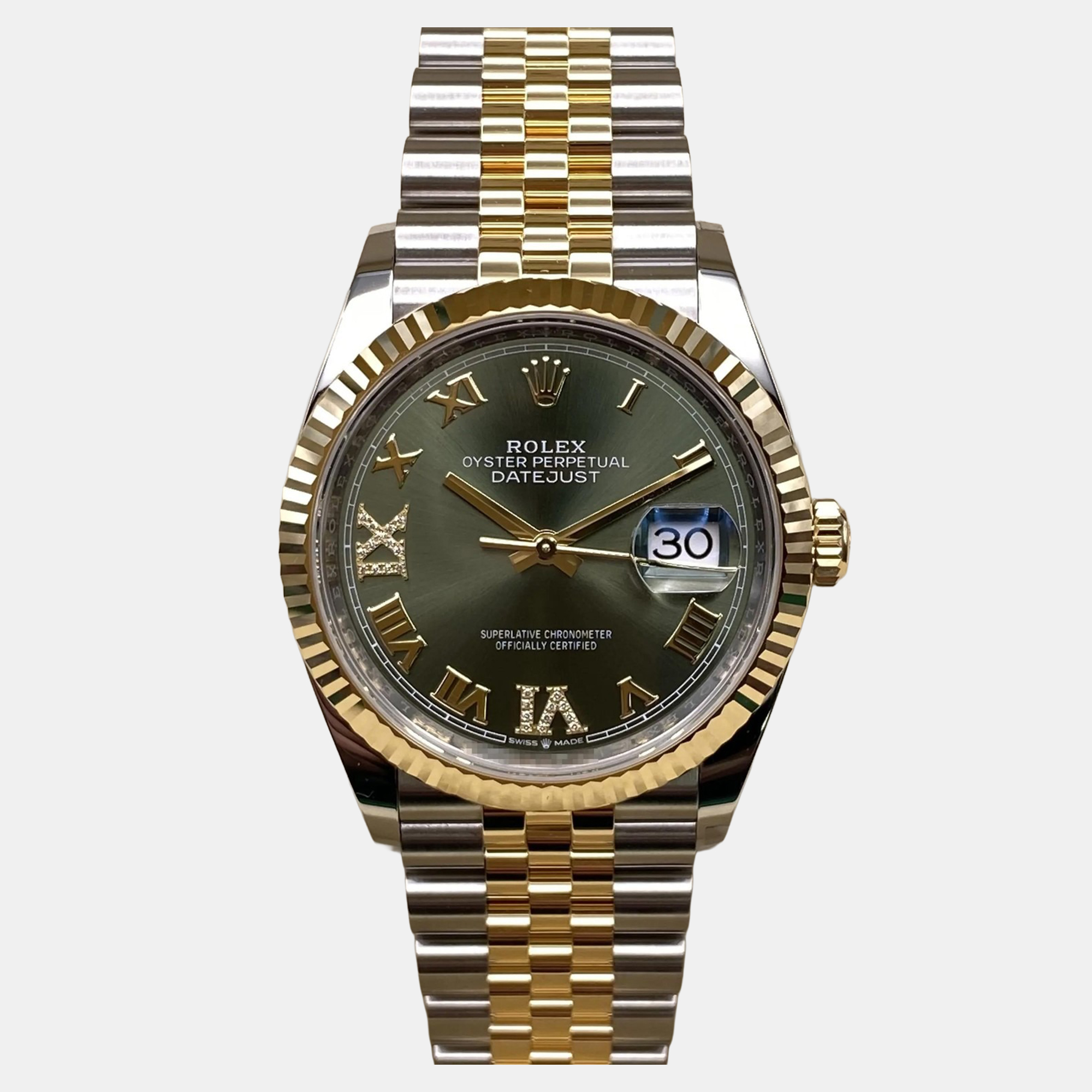 

Rolex Datejust 126233 Automatic Olive Green Dial Stainless Steel 18k Yellow Gold Men's Wristwatch