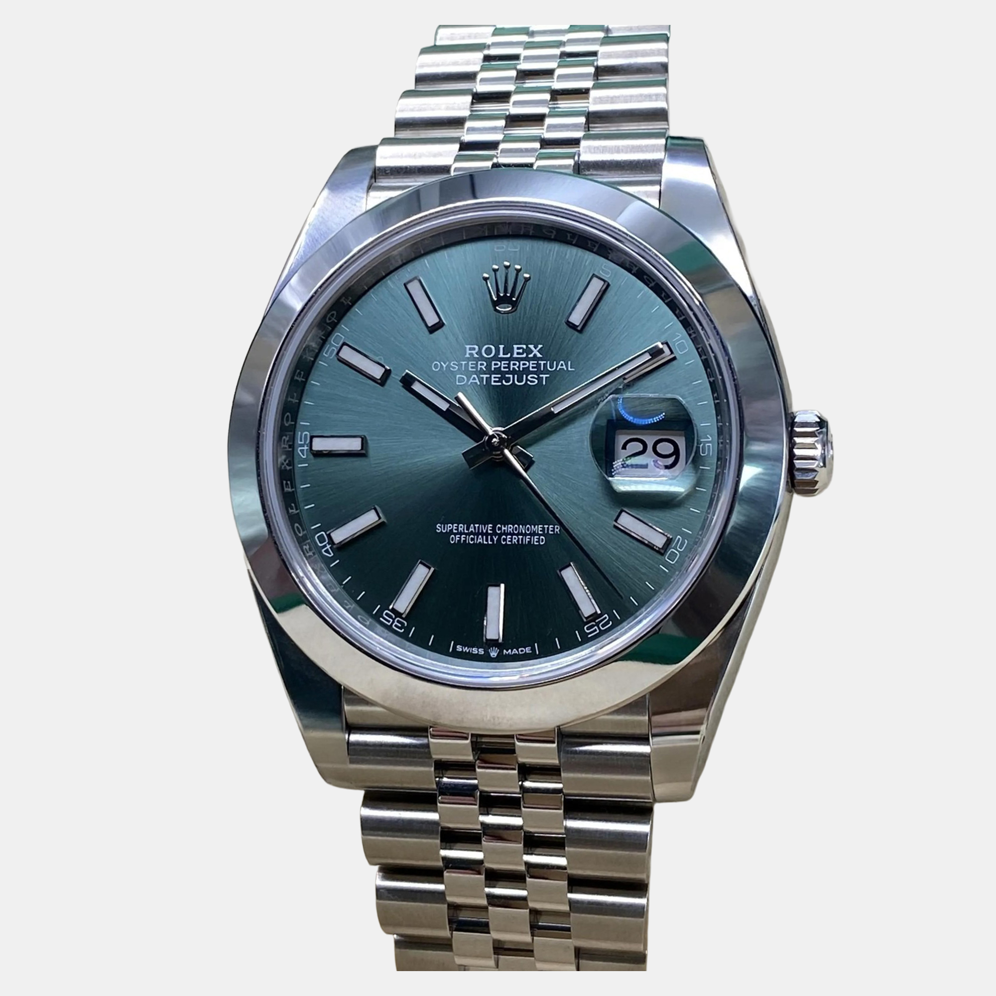 

Rolex Datejust 126300 Automatic Green Dial Stainless Steel Men's Wristwatch 41 mm