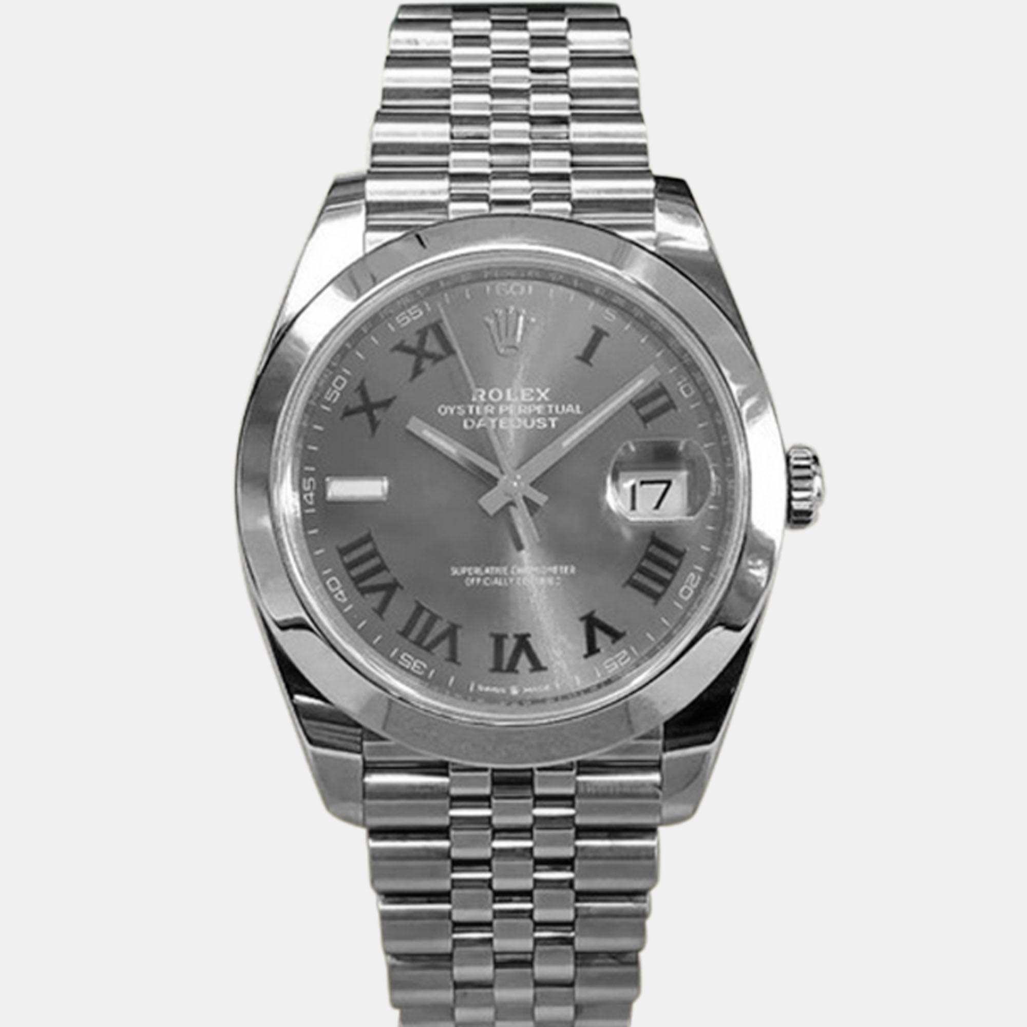 

Rolex Datejust 126300 Automatic Wimbledon Dial Stainless Steel Men's Wristwatch 41 mm, Grey
