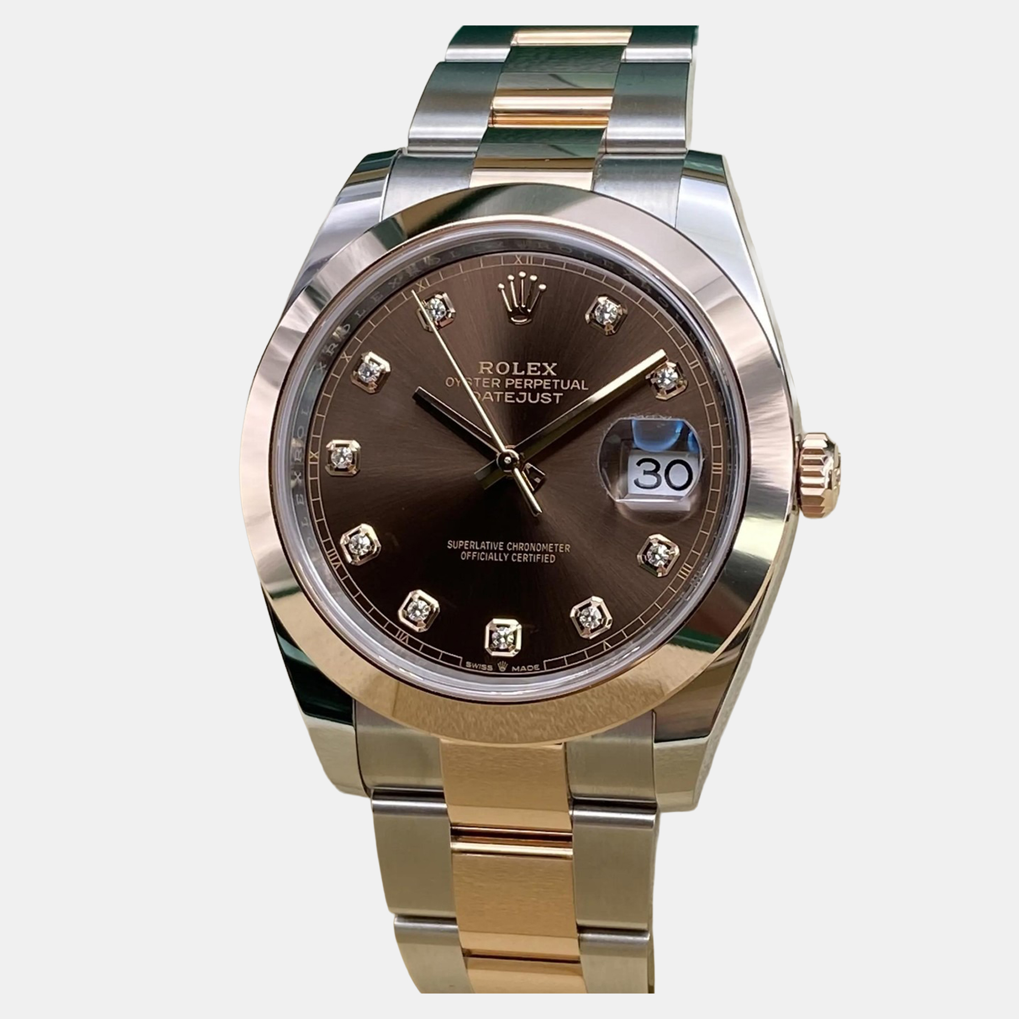 

Rolex Datejust 126301 Automatic Chocolate Diamond Dial Stainless Steel 18k Rose Gold Men's Wristwatch 41 mm