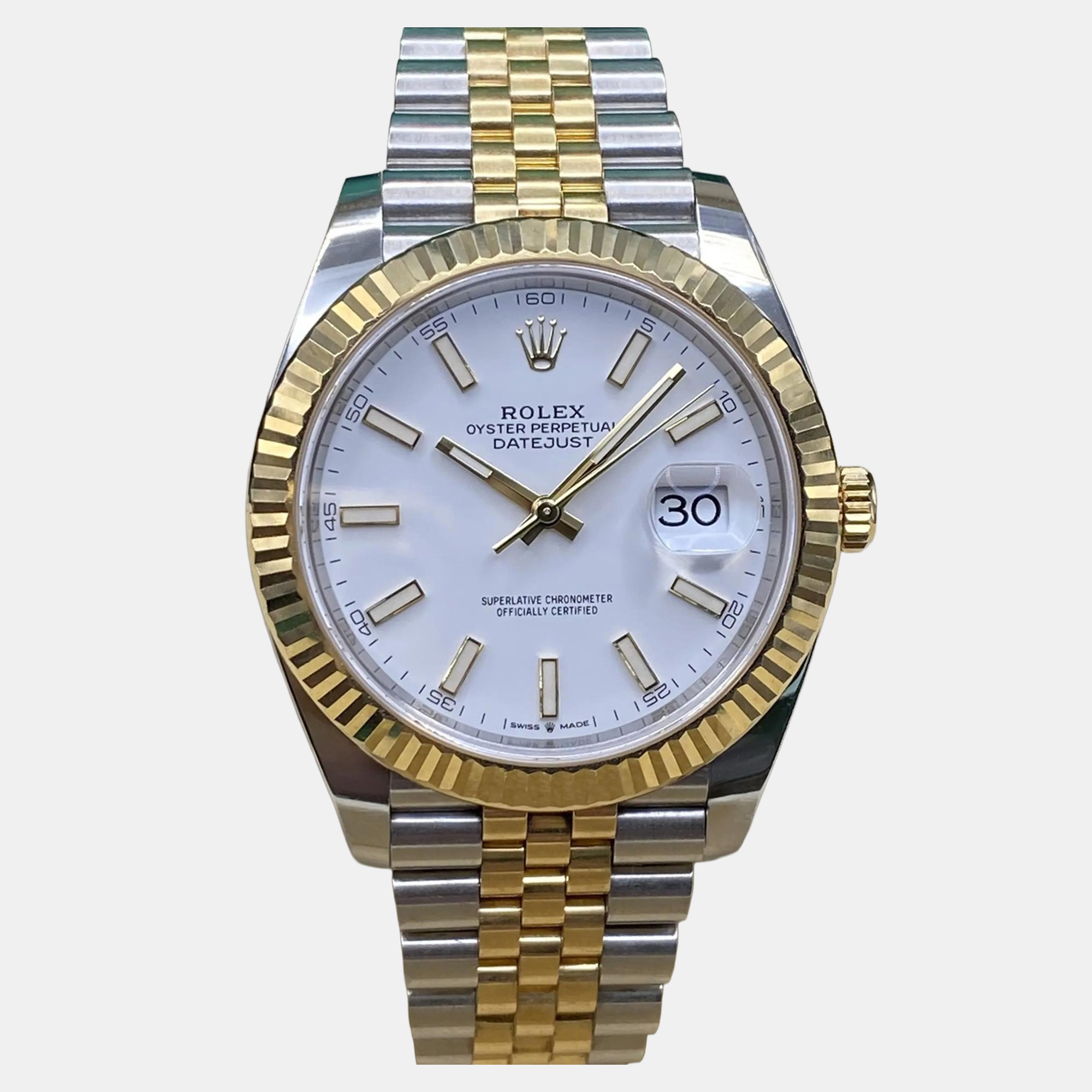 

Rolex Datejust 126333 Automatic White Dial Stainless Steel 18k Yellow Gold Men's Wristwatch 41 mm