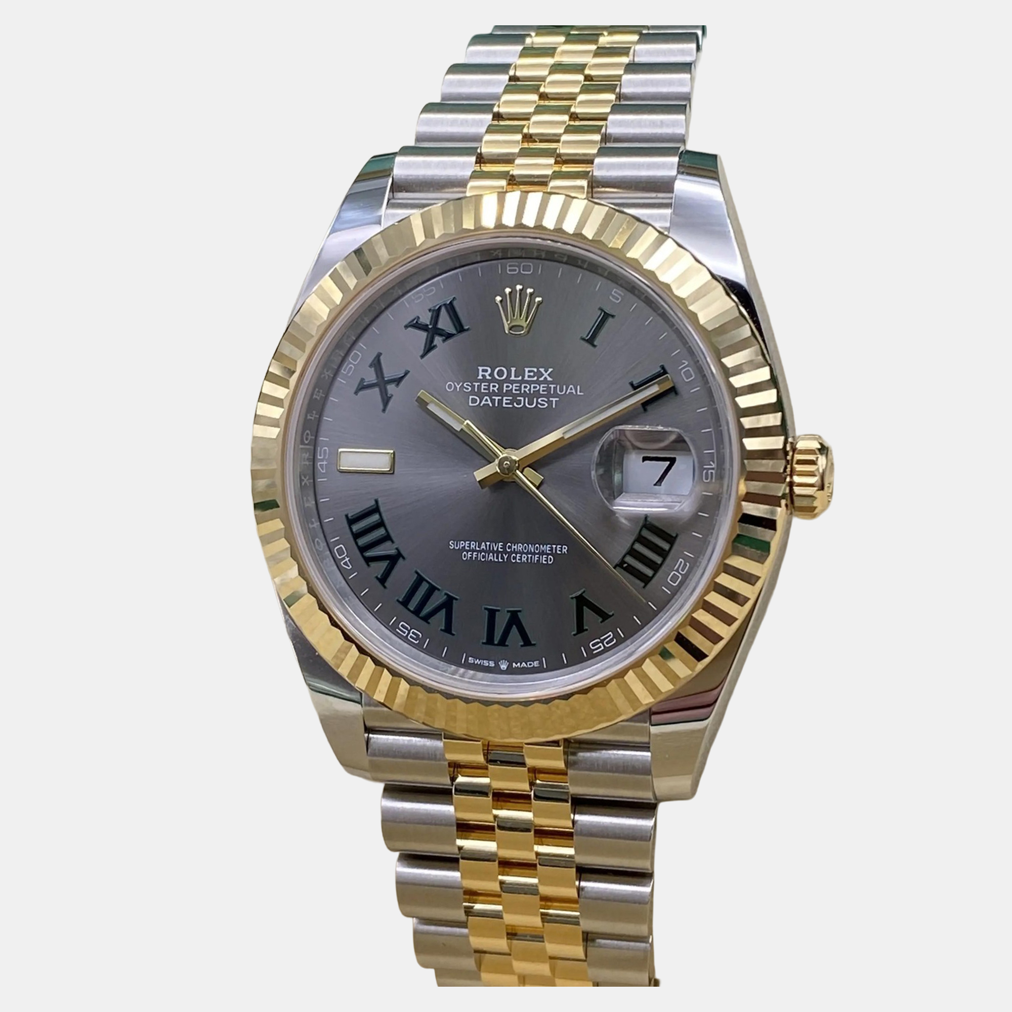 

Rolex Datejust 126333 Automatic Wimbledon Dial Stainless Steel 18k Yellow Gold Men's Wristwatch, Grey