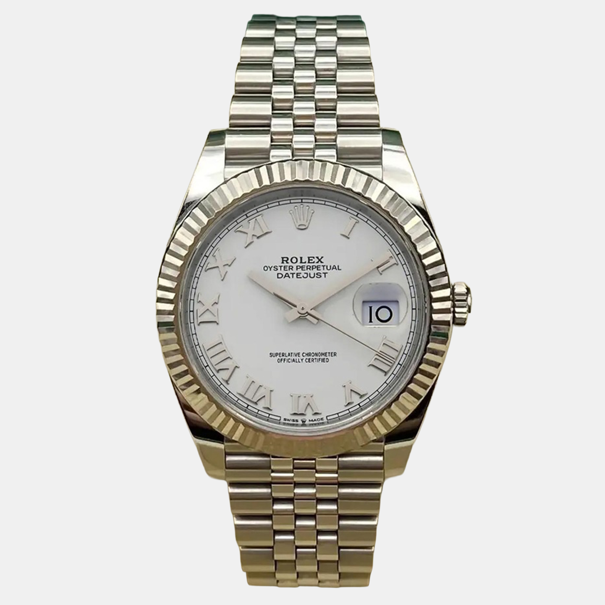 

Rolex Datejust 126334 Automatic White Roman Dial Stainless Steel Men's Wristwatch