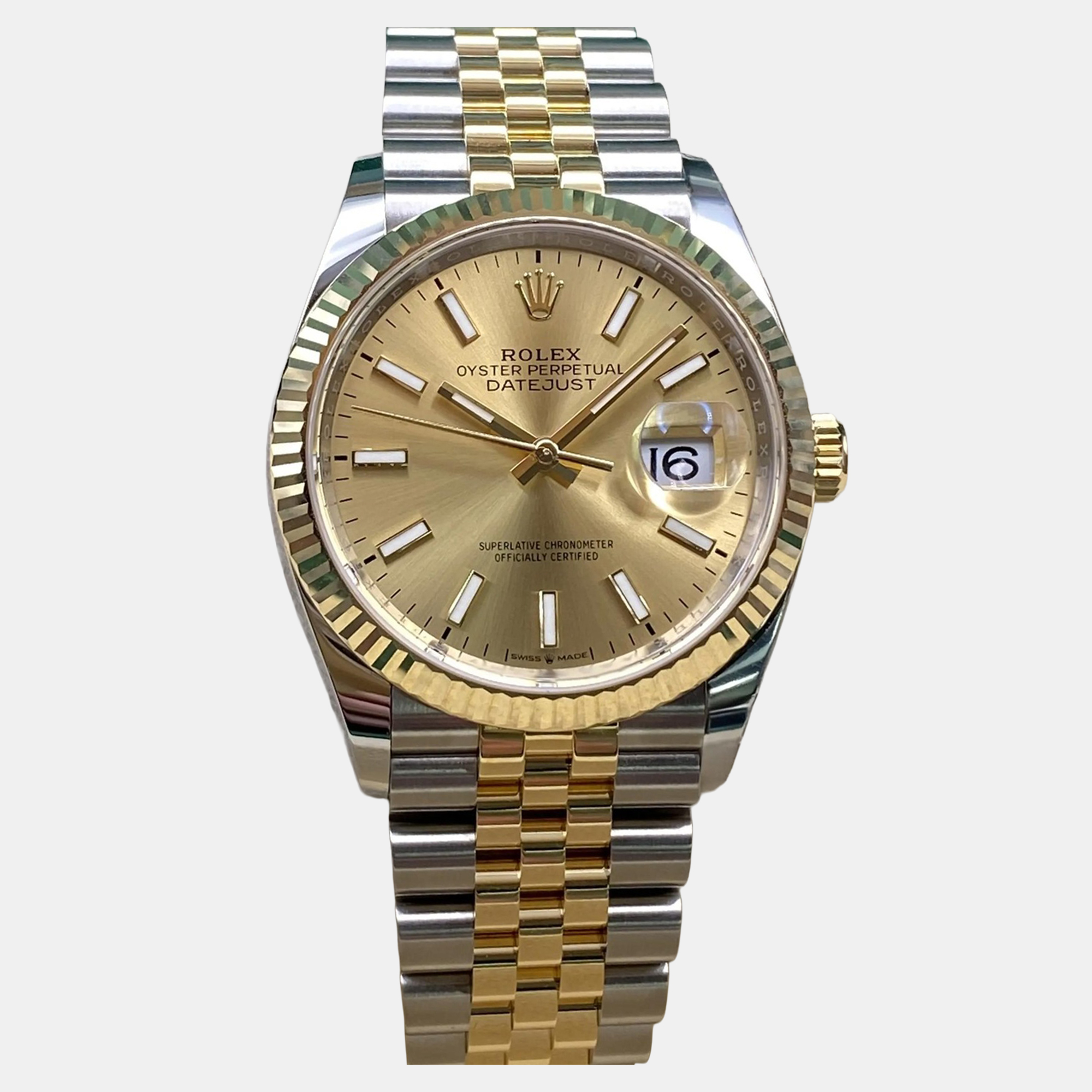 

Rolex Datejust 126233 Automatic Champagne Dial 18K Yellow Gold Stainless Steel Men's Wristwatch 36 mm