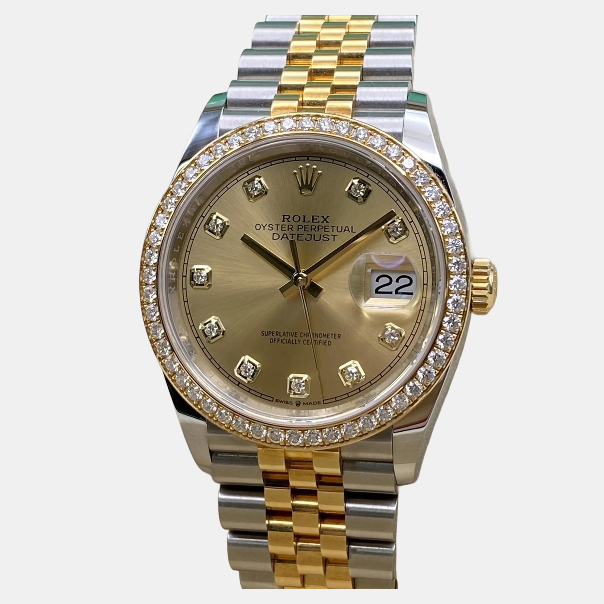

Rolex Datejust 126283RBR Automatic Champagne Dial 18K Yellow Gold Stainless Steel Men's Wristwatch 36 mm