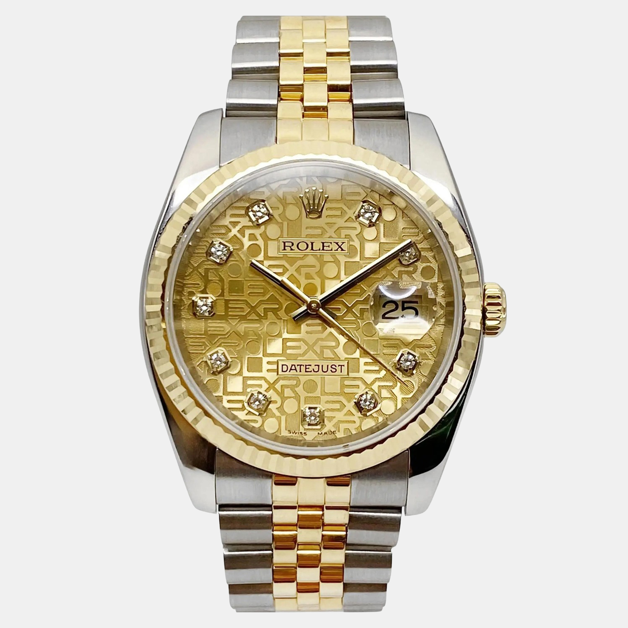 

Rolex Datejust 116233 Automatic Champagne Diamond Dial 18K Yellow Gold Stainless Steel Men's Wristwatch 36 mm