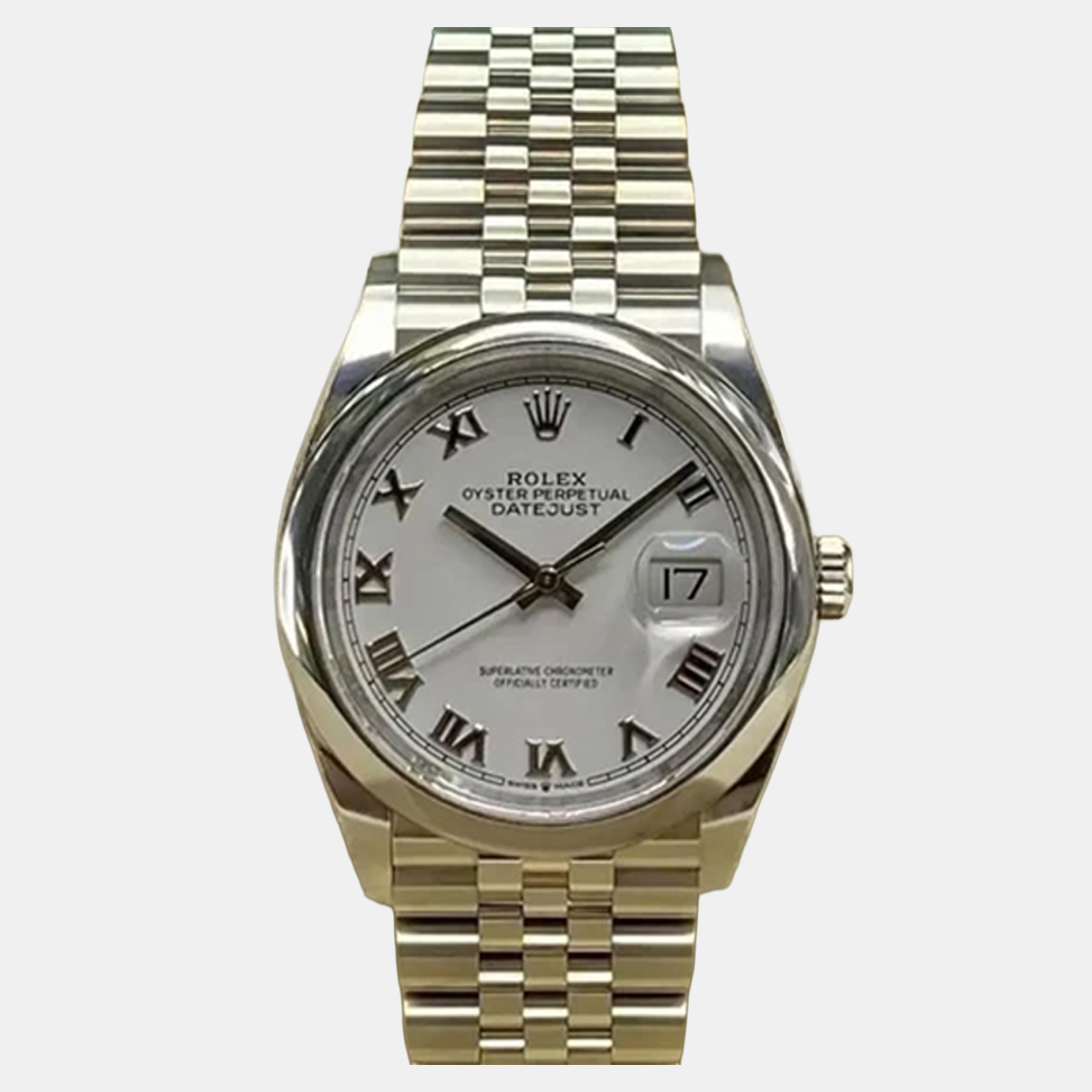 

Rolex Datejust 126200 Automatic White Roman Dial Stainless Steel Men's Wristwatch 36 mm