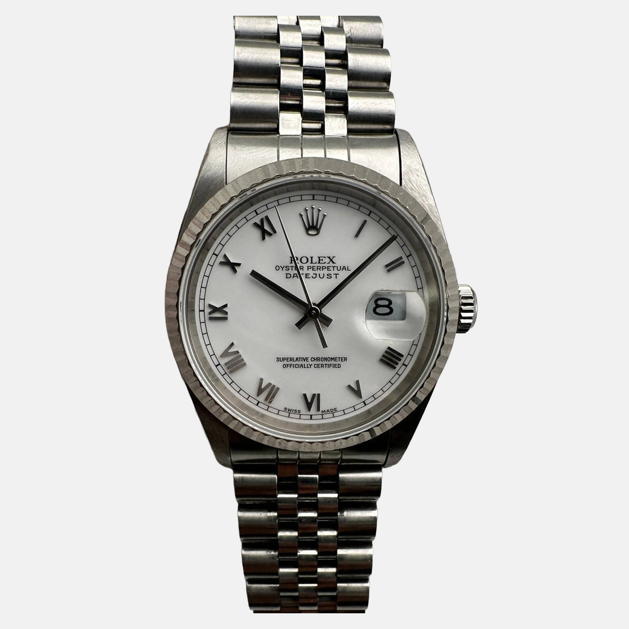 

Rolex Datejust 16234 Automatic White Dial Stainless Steel 18K White Gold Men's Wristwatch 36 mm