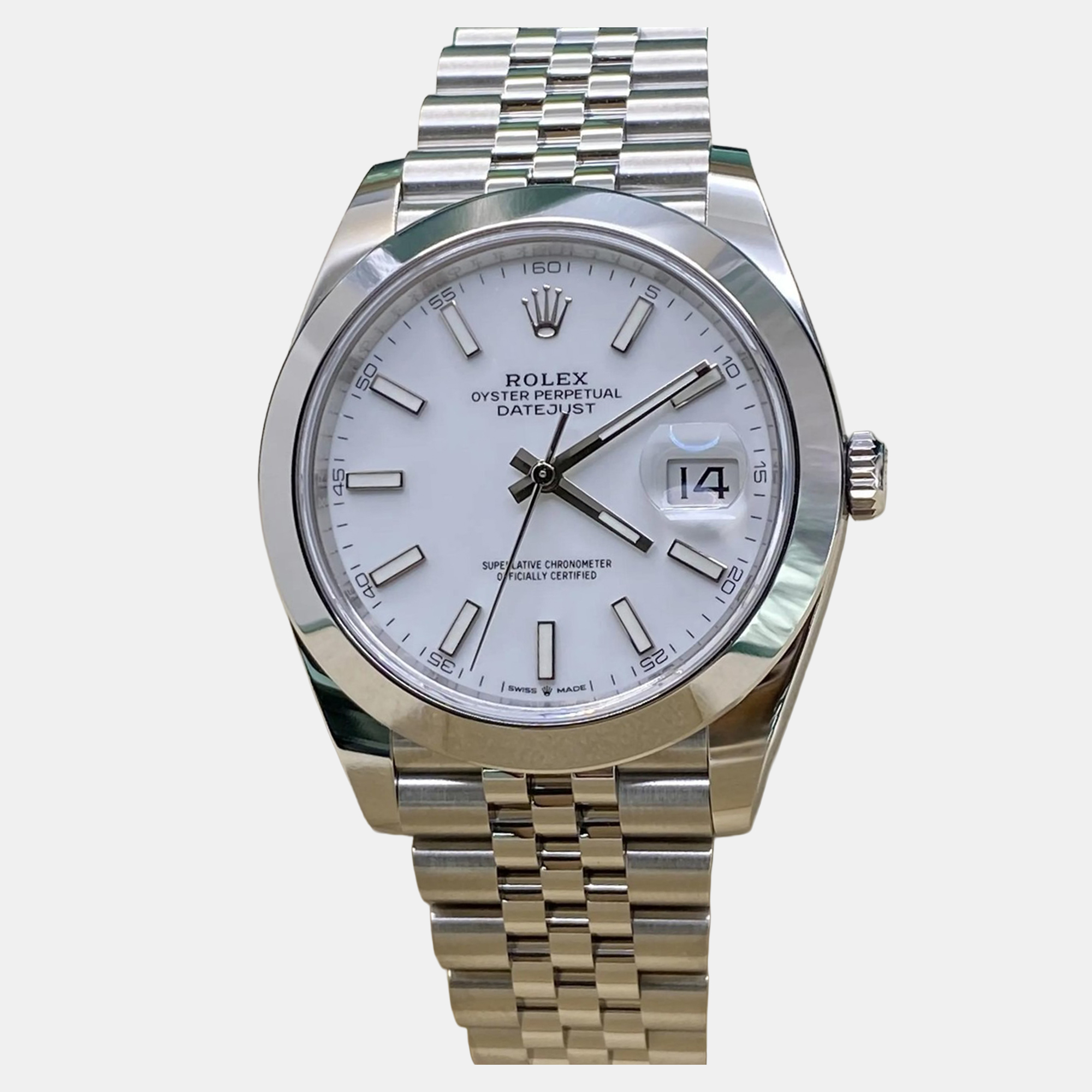 

Rolex Datejust 126300 Automatic White Index Dial Stainless Steel Jubilee Men's Wristwatch 41 mm
