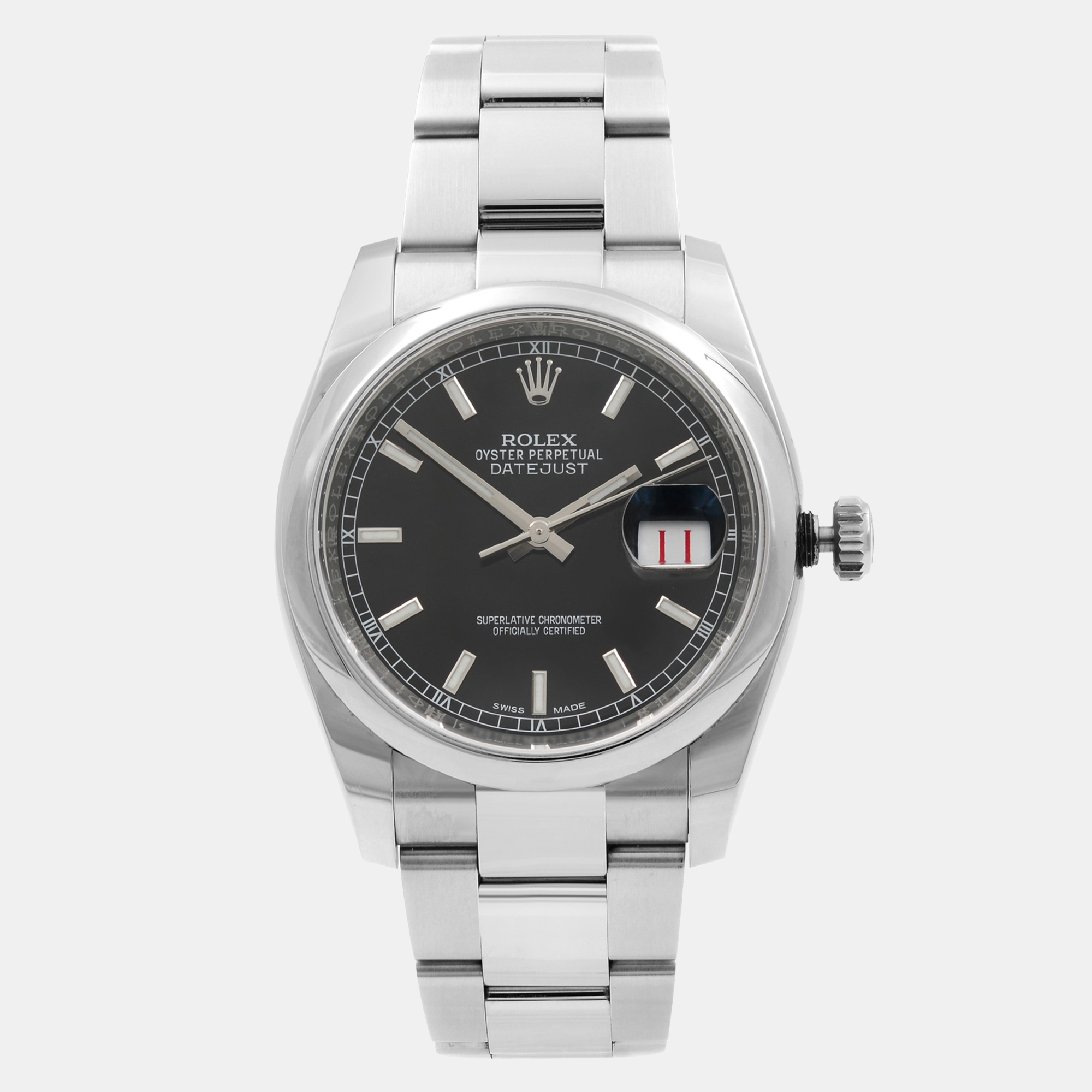 

Rolex Datejust 116200 Automatic Black Dial Stainless Steel Men's Wristwatch 36 mm