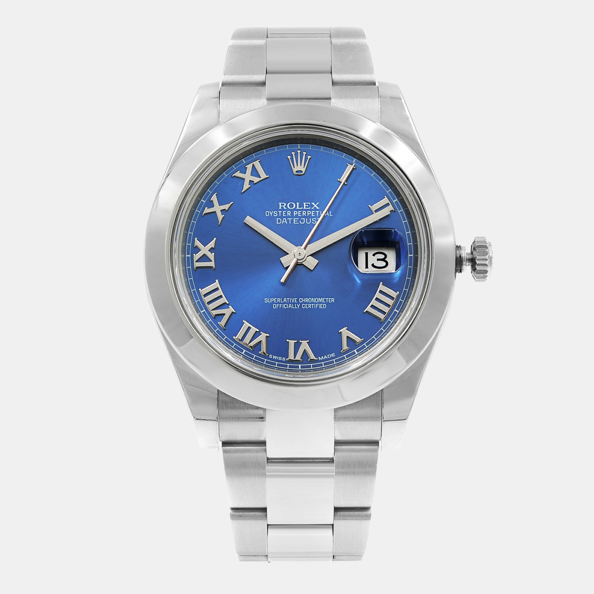 

Rolex Datejust 116300 Automatic Blue Dial Stainless Steel Men's Wristwatch 41 mm