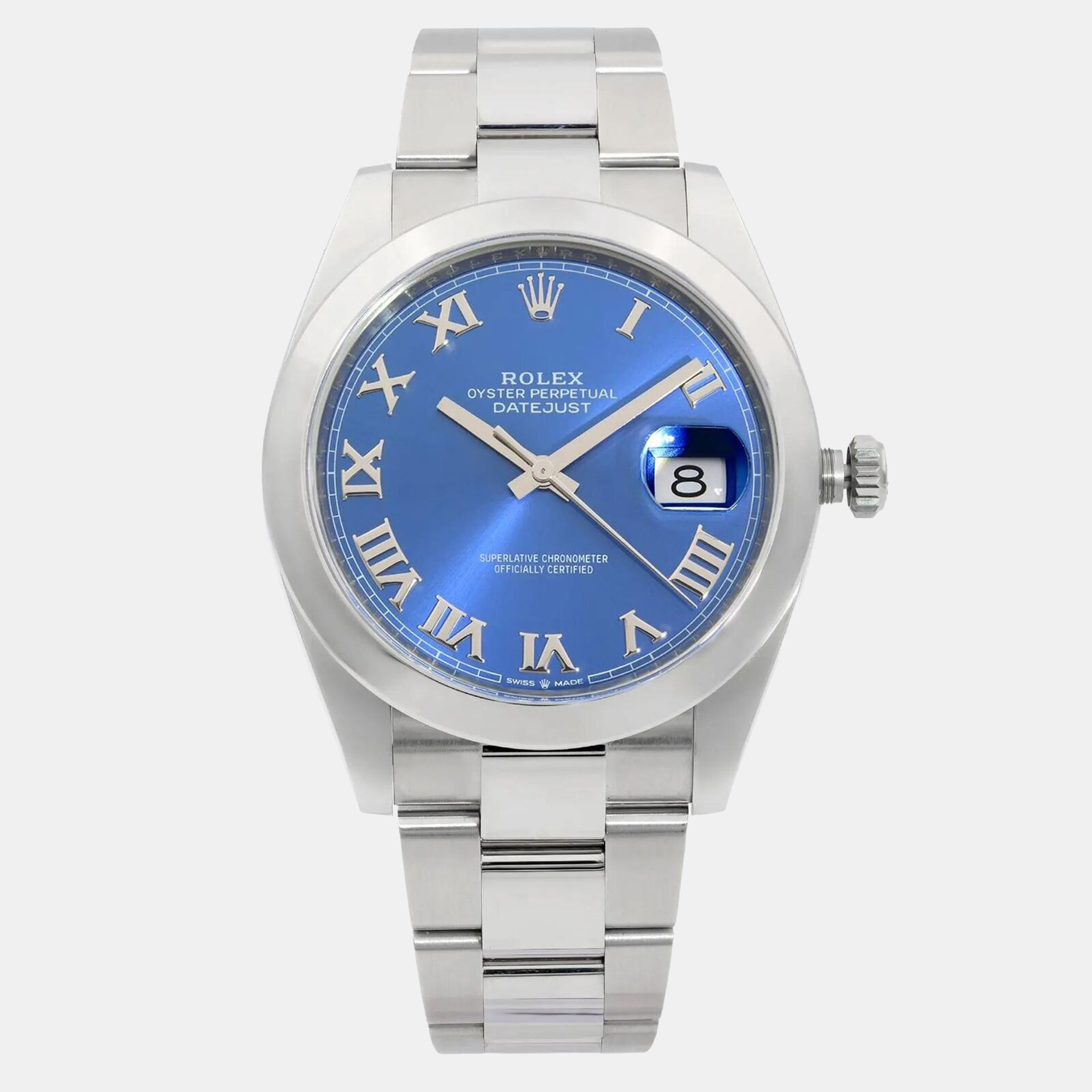 

Rolex Datejust 126300 Automatic Blue Roman Dial Stainless Steel Men's Wristwatch 41 mm