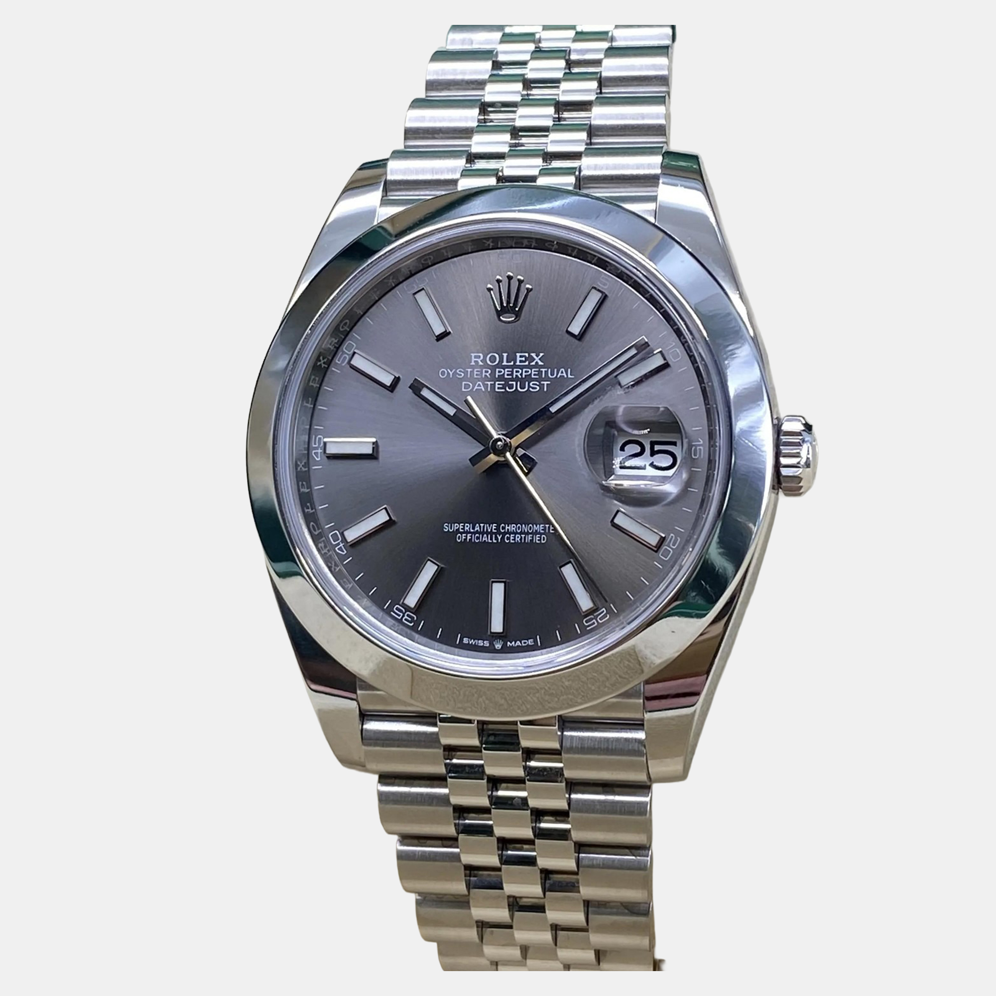 

Rolex Datejust 126300 Automatic Rhodium Dial Stainless Steel Men's Wristwatch 41 mm, Grey