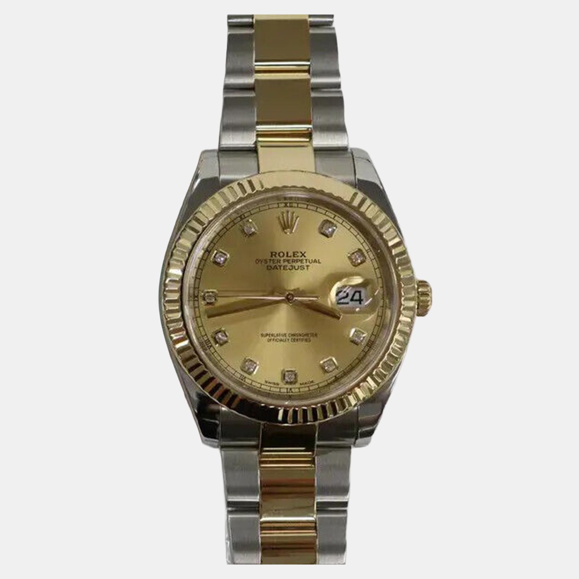 

Rolex Datejust 126333 Automatic Champagne Diamond Dial Stainless Steel 18k Yellow Gold Men's Wristwatch