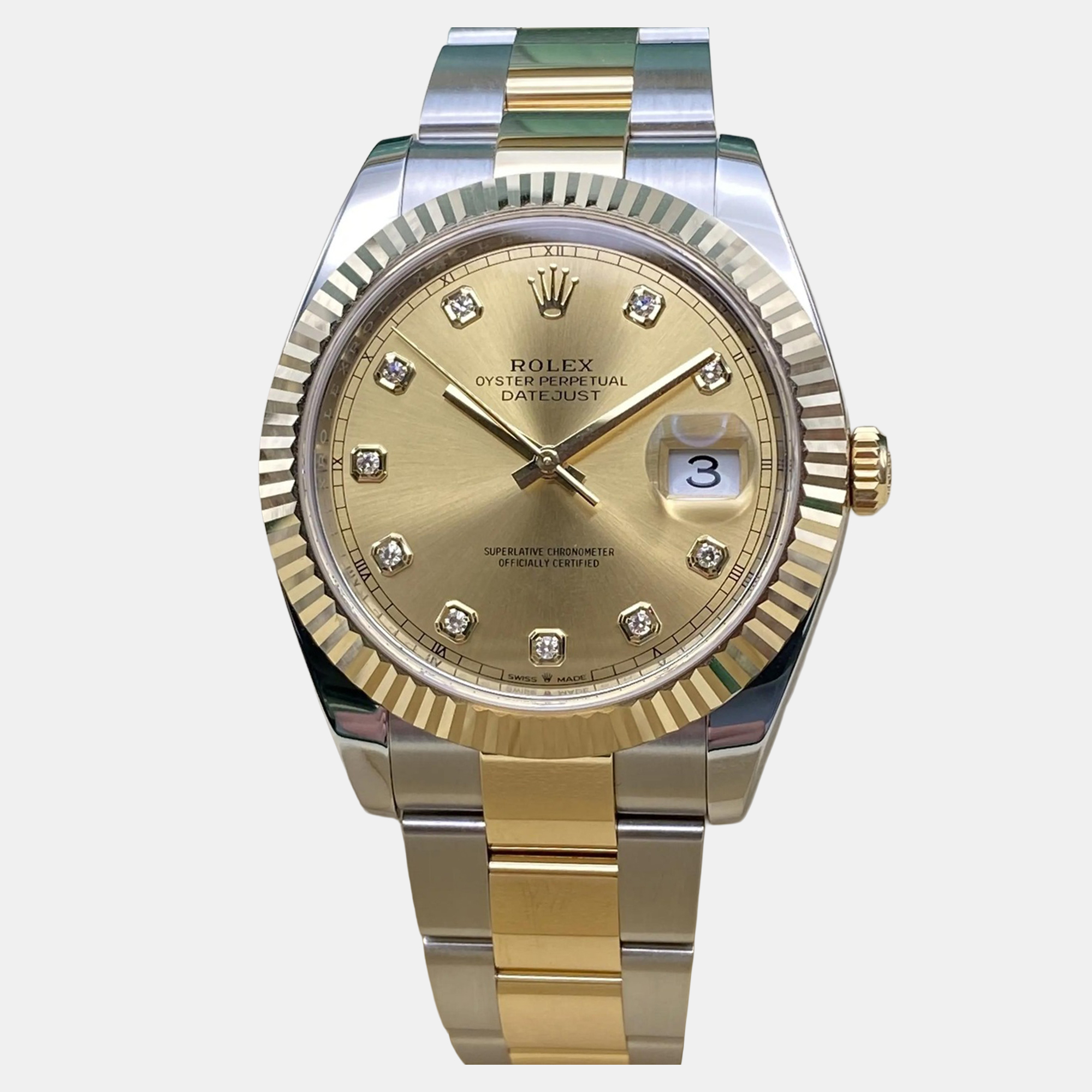

Rolex Datejust 126333 Automatic Champagne Diamond Dial Stainless Steel 18k Yellow Gold Men's Wristwatch