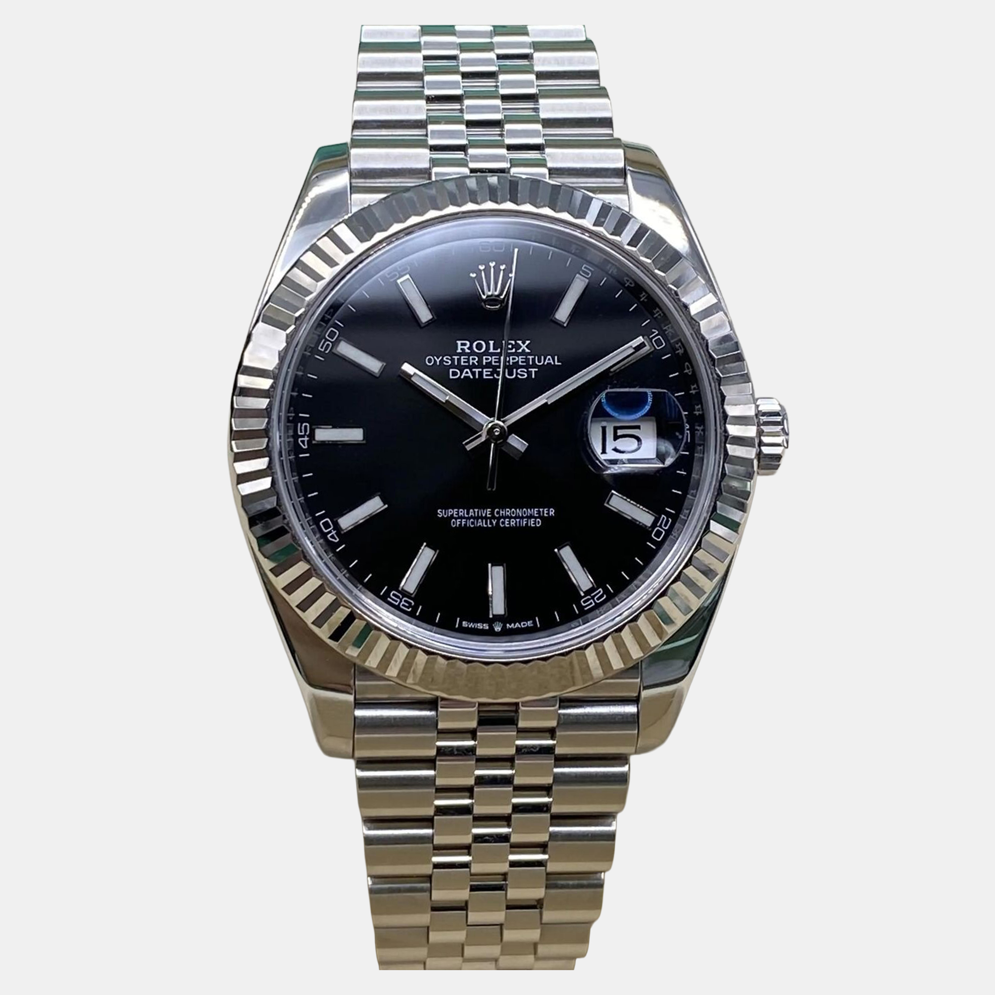 

Rolex Datejust 126334 Automatic Black Dial Stainless Steel White Gold Men's Wristwatch