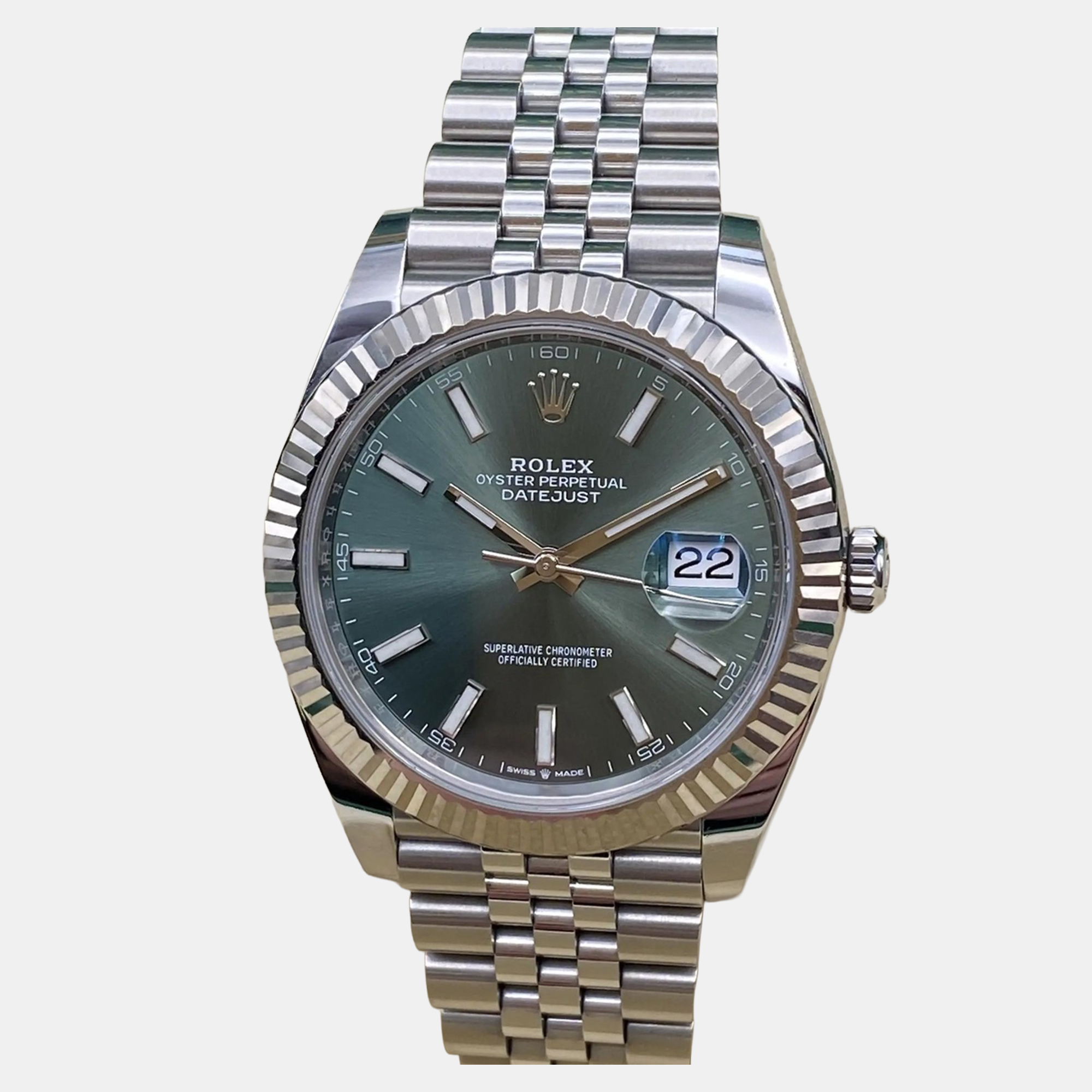 

Rolex Datejust 126334 Automatic Mint Green Dial Stainless Steel White Gold Men's Wristwatch