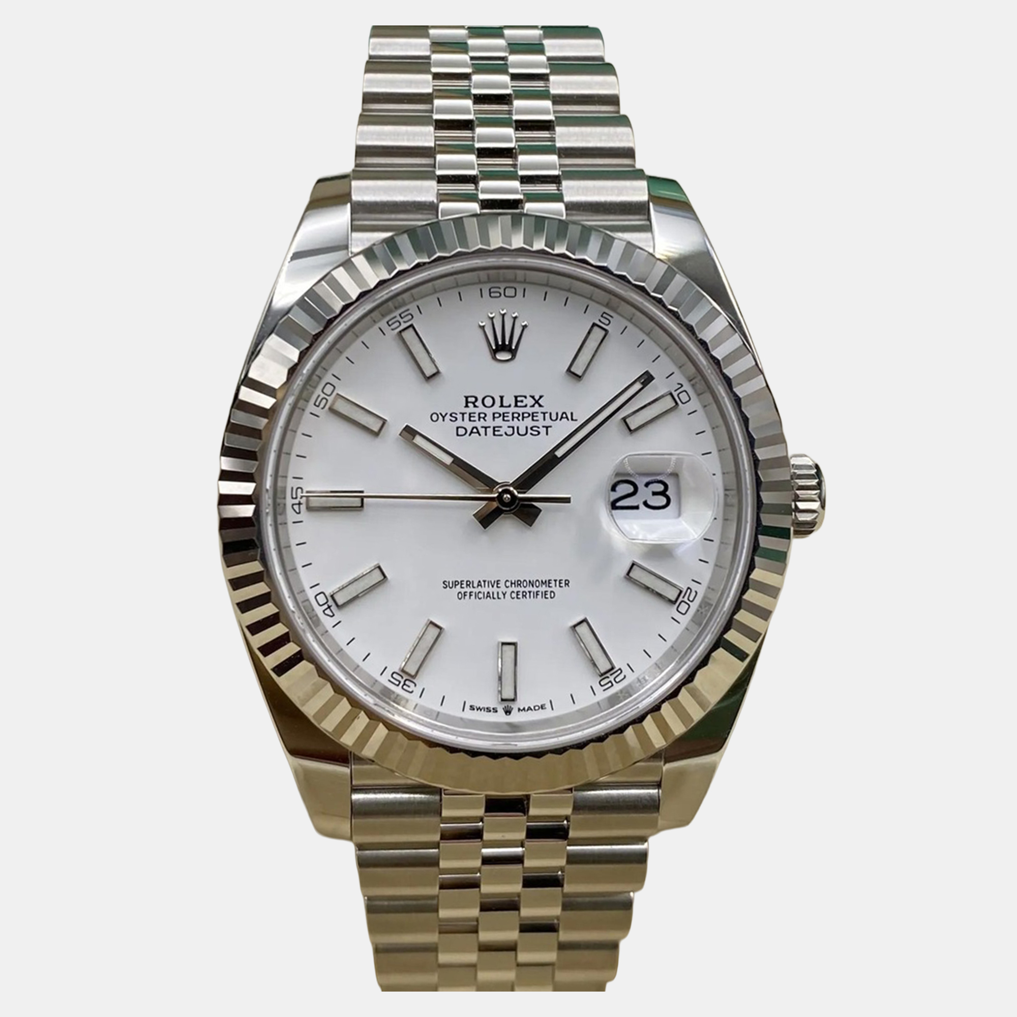 

Rolex Datejust 41 126334 Automatic White Dial Stainless Steel 18k White Gold Men's Wristwatch
