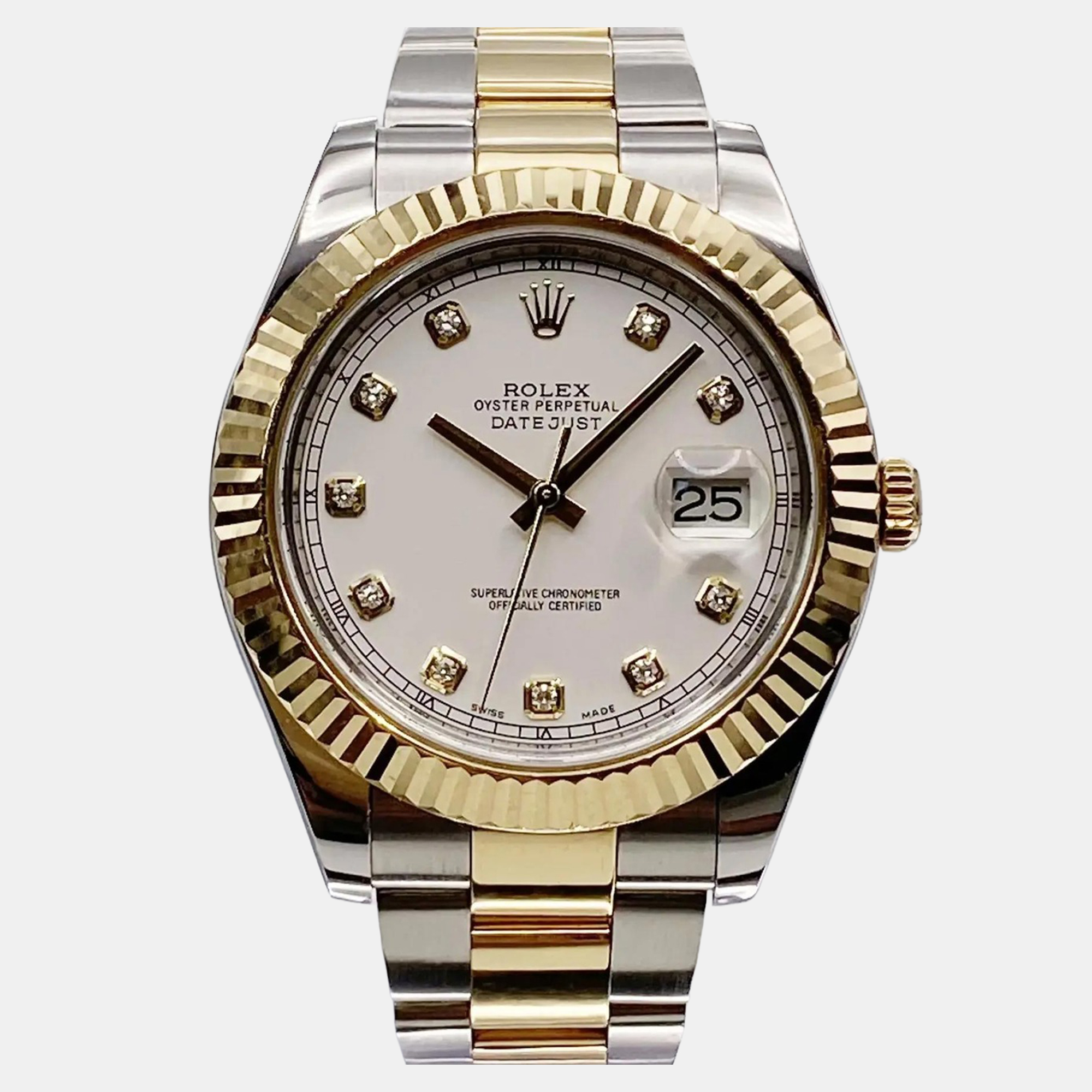 

Rolex Datejust II 116333 Automatic White Diamond Dial Stainless Steel 18k Yellow Gold Men's Wristwatch