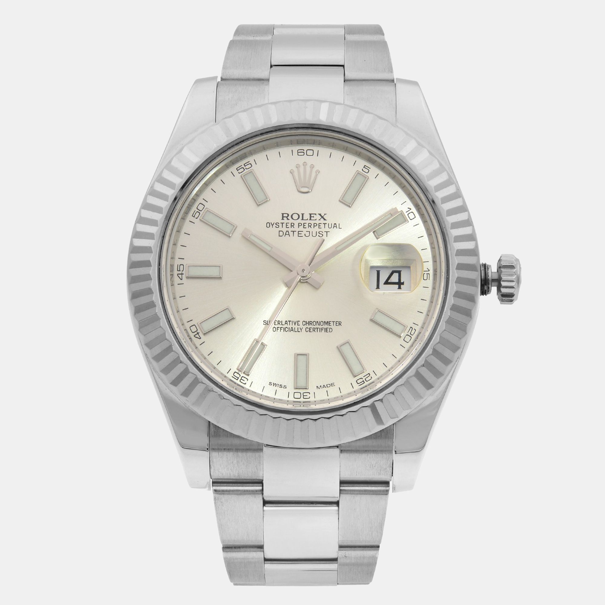 

Rolex Datejust II 116334 Automatic Silver Dial Stainless Steel 18k White Gold Men's Wristwatch