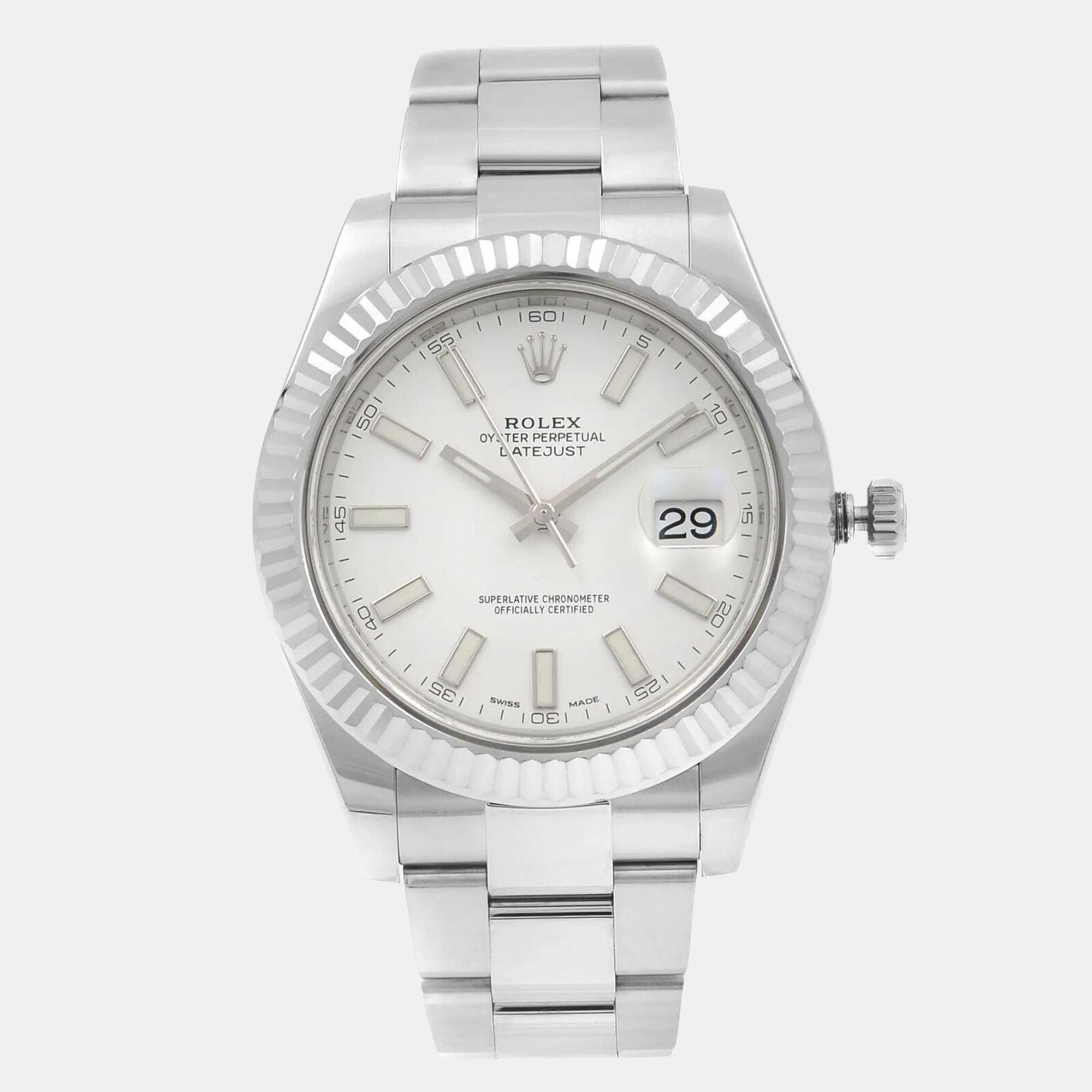 

Rolex Datejust II 116334 Automatic White Dial Stainless Steel 18k White Gold Men's Wristwatch