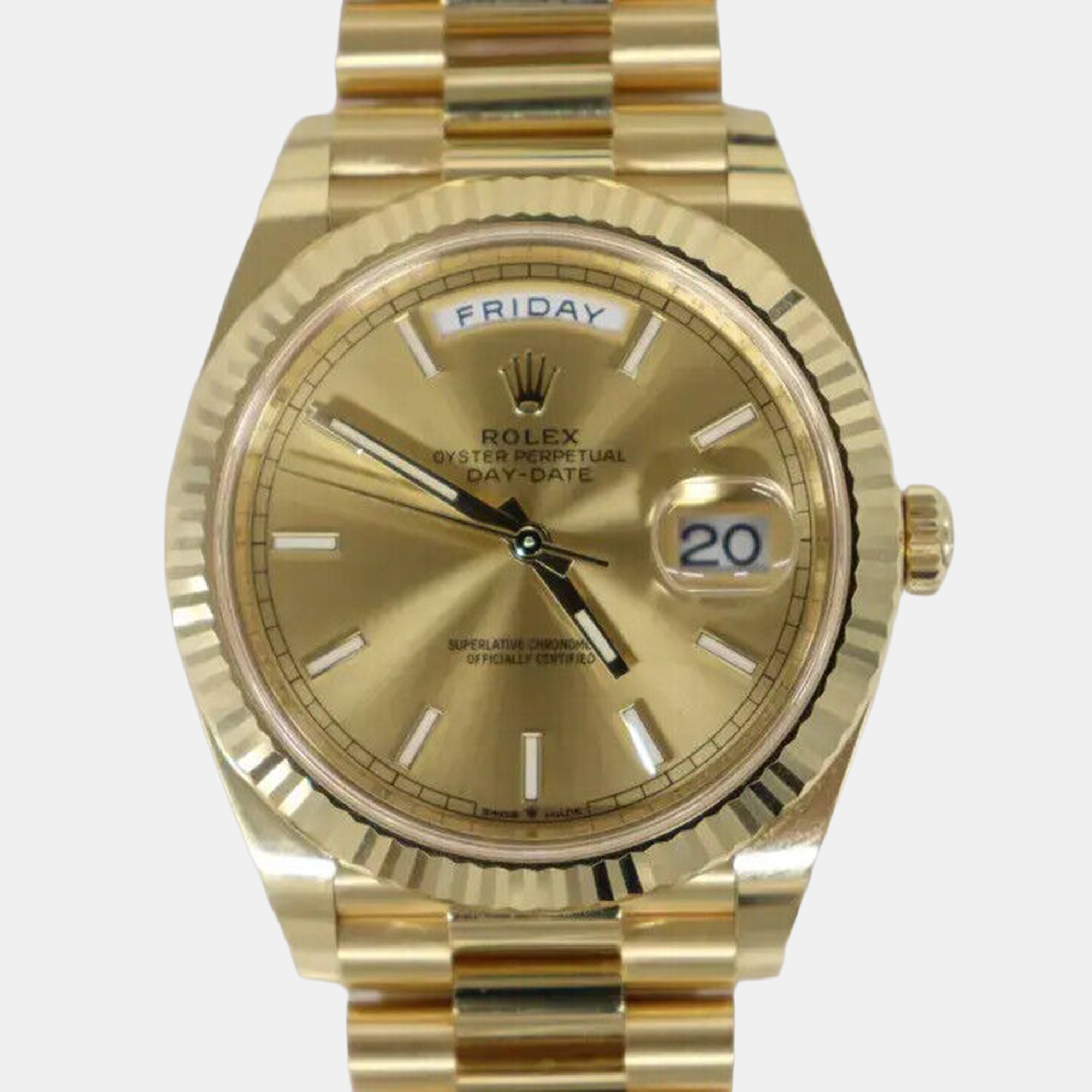 

Rolex Day-Date 228238 Automatic Champagne Dial 18k Yellow Gold Men's Wristwatch