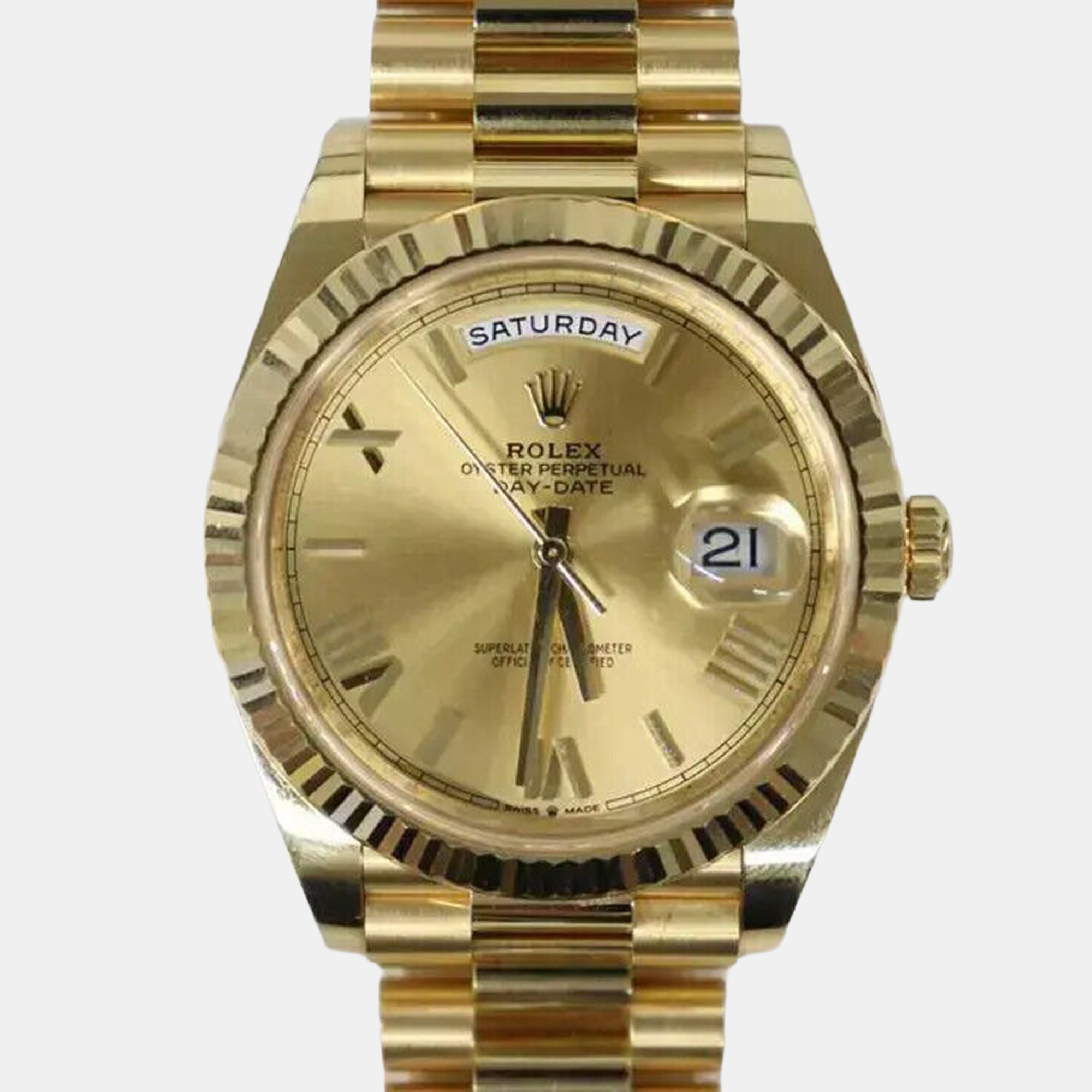 

Rolex Day-Date 228238 Automatic Champagne Roman Dial Yellow Gold Men's Wristwatch