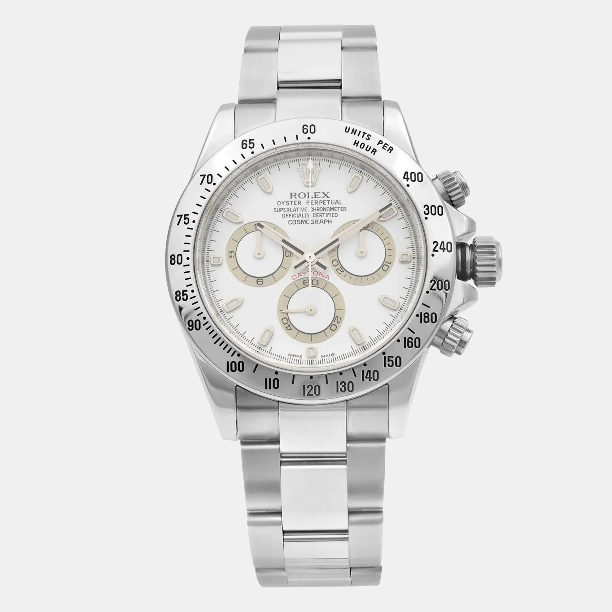 

Rolex Cosmograph Daytona 116520 Automatic Chronograph White Dial Stainless Steel Men's Wristwatch