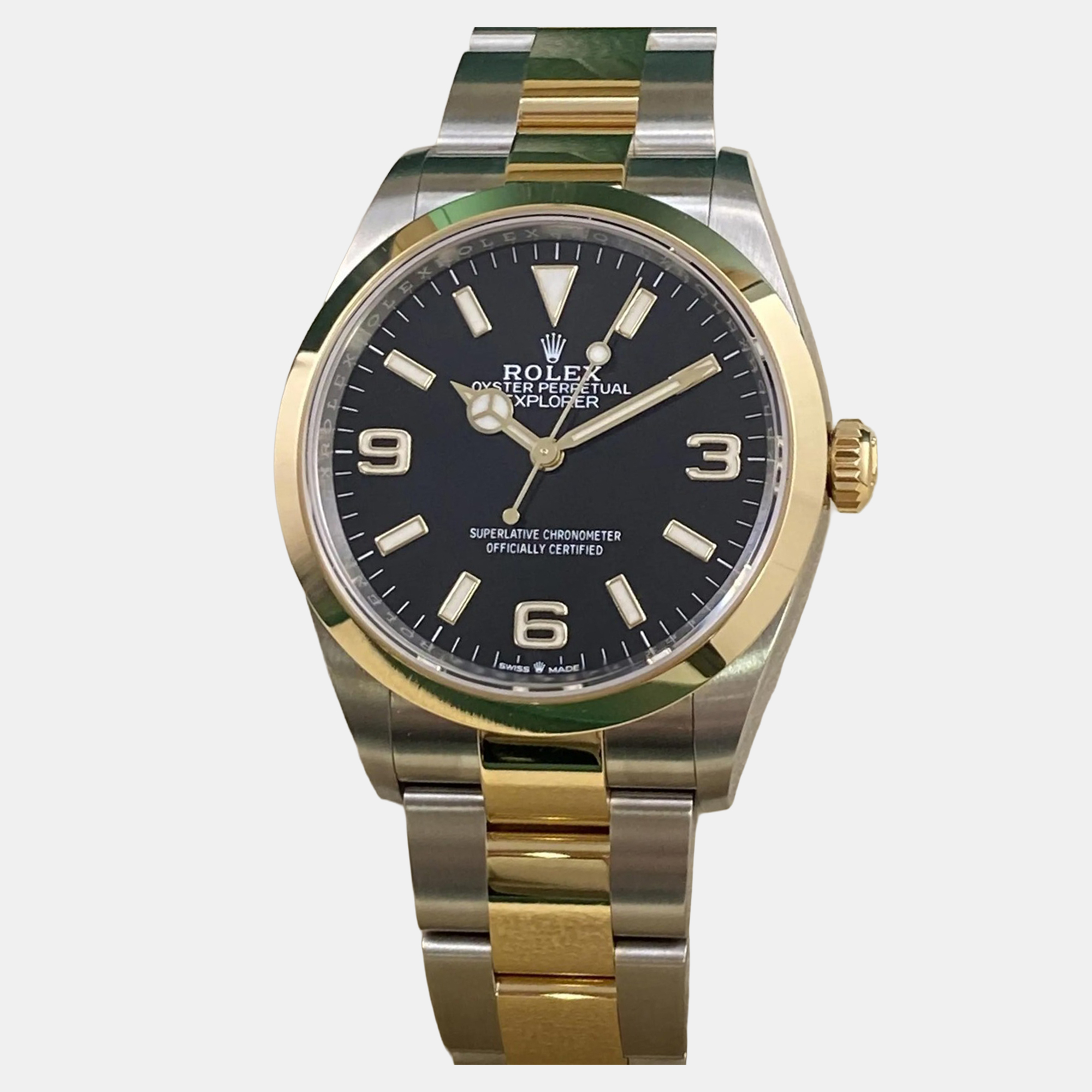 

Rolex Explorer 124273 Automatic Black Dial Stainless Steel 18k Yellow Gold Men's Wristwatch