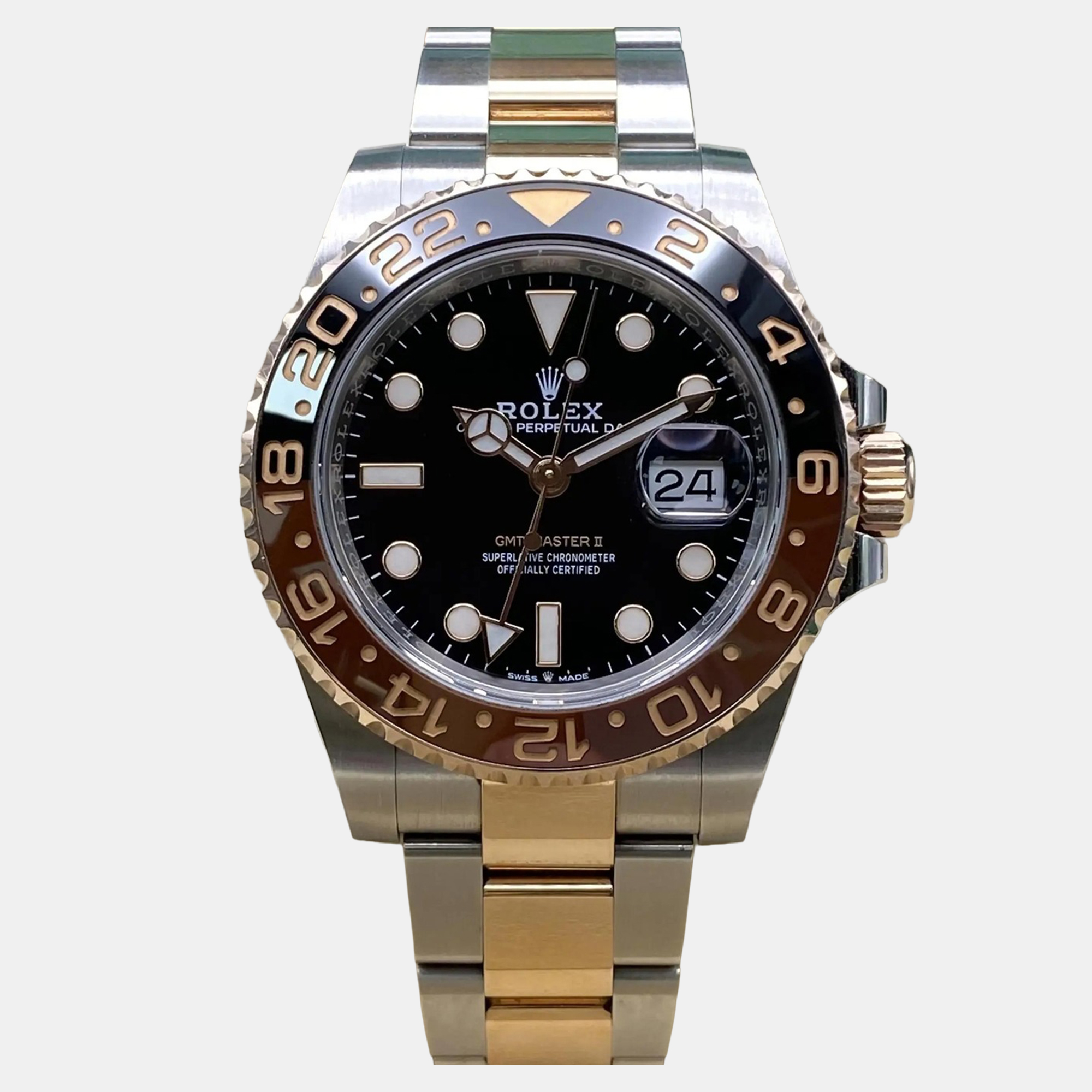 

Rolex GMT-Master II 126711CHNR Automatic Black Dial Stainless Steel 18k Everose Gold Men's Wristwatch