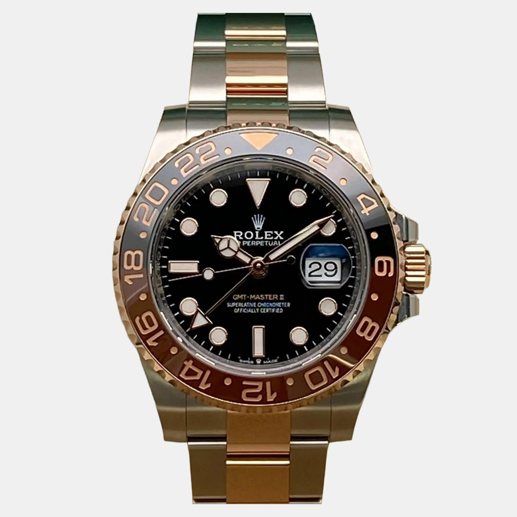 

Rolex GMT-Master II 126711CHNR Automatic Black Dial Stainless Steel Everose Gold Men's Wristwatch