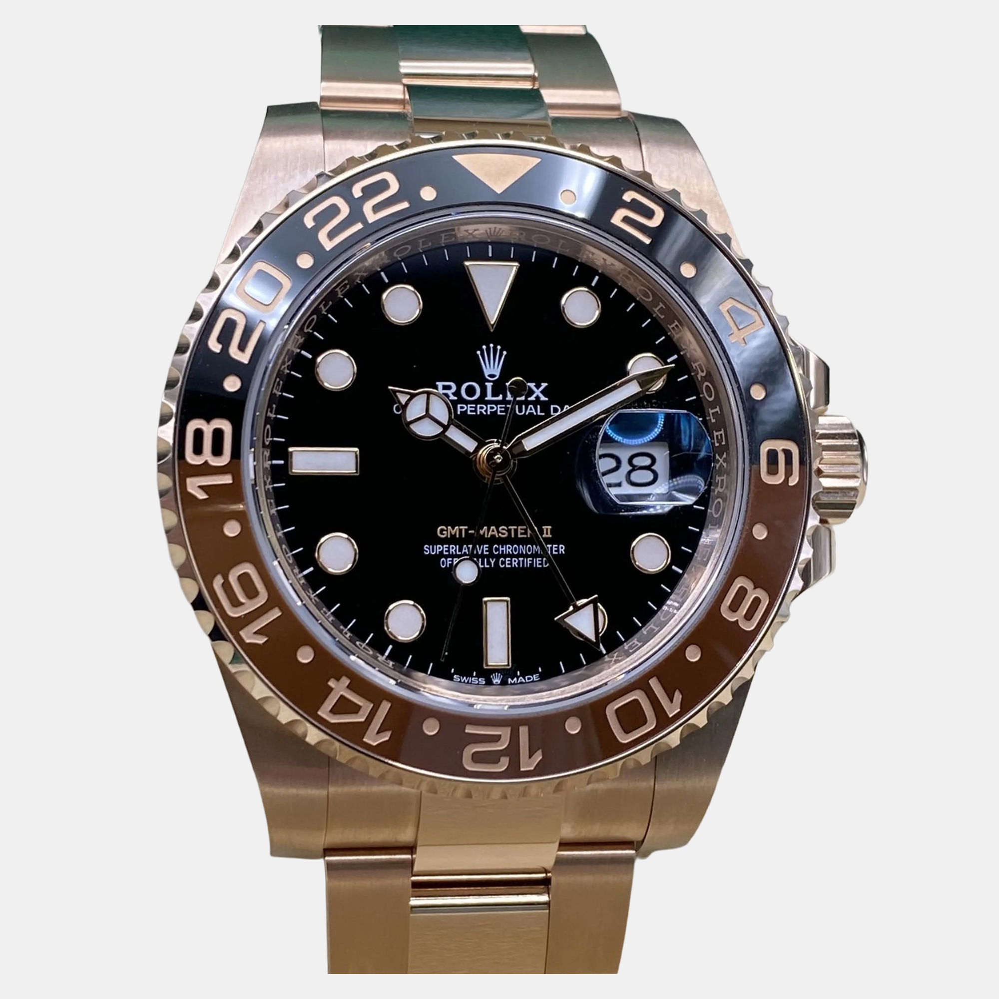 

Rolex GMT-Master II 126715CHNR Automatic Black Dial 18k Rose Gold Men's Wristwatch