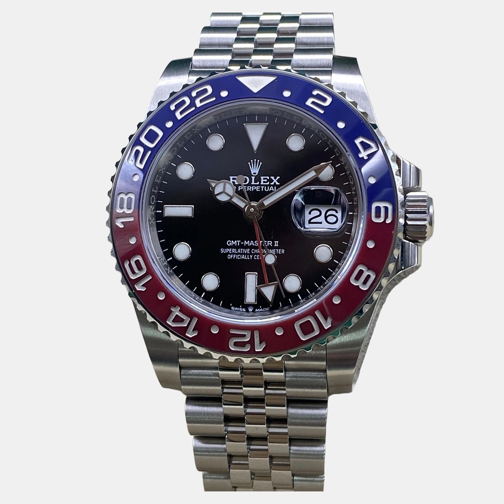 Rolex GMTMaster II 126710BLRO Automatic Black Dial Stainless Steel Mens Wristwatch 40mm