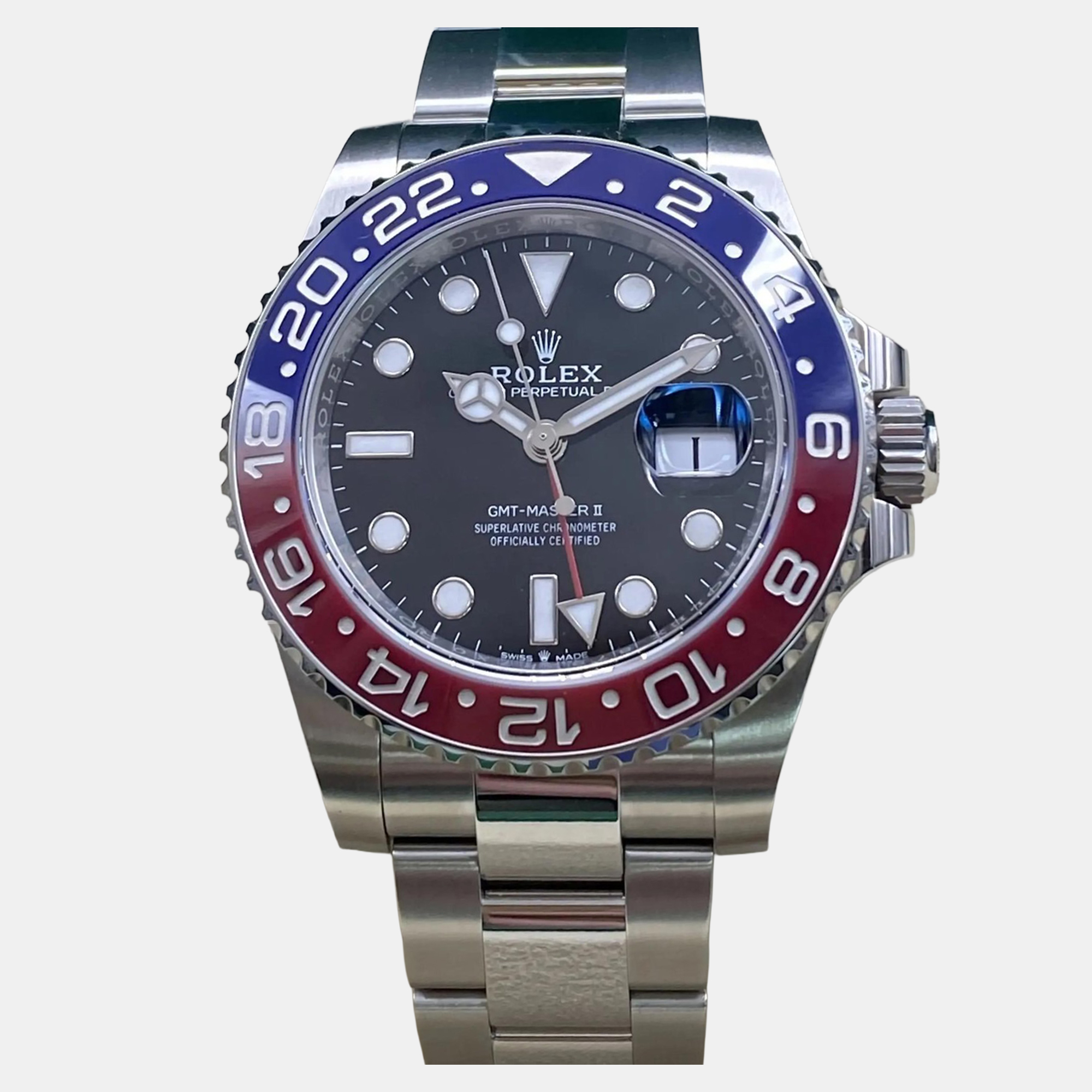 Rolex GMTMaster II 126710BLRO Pepsi  Automatic Black Dial Stainless Steel Mens Wristwatch 40mm