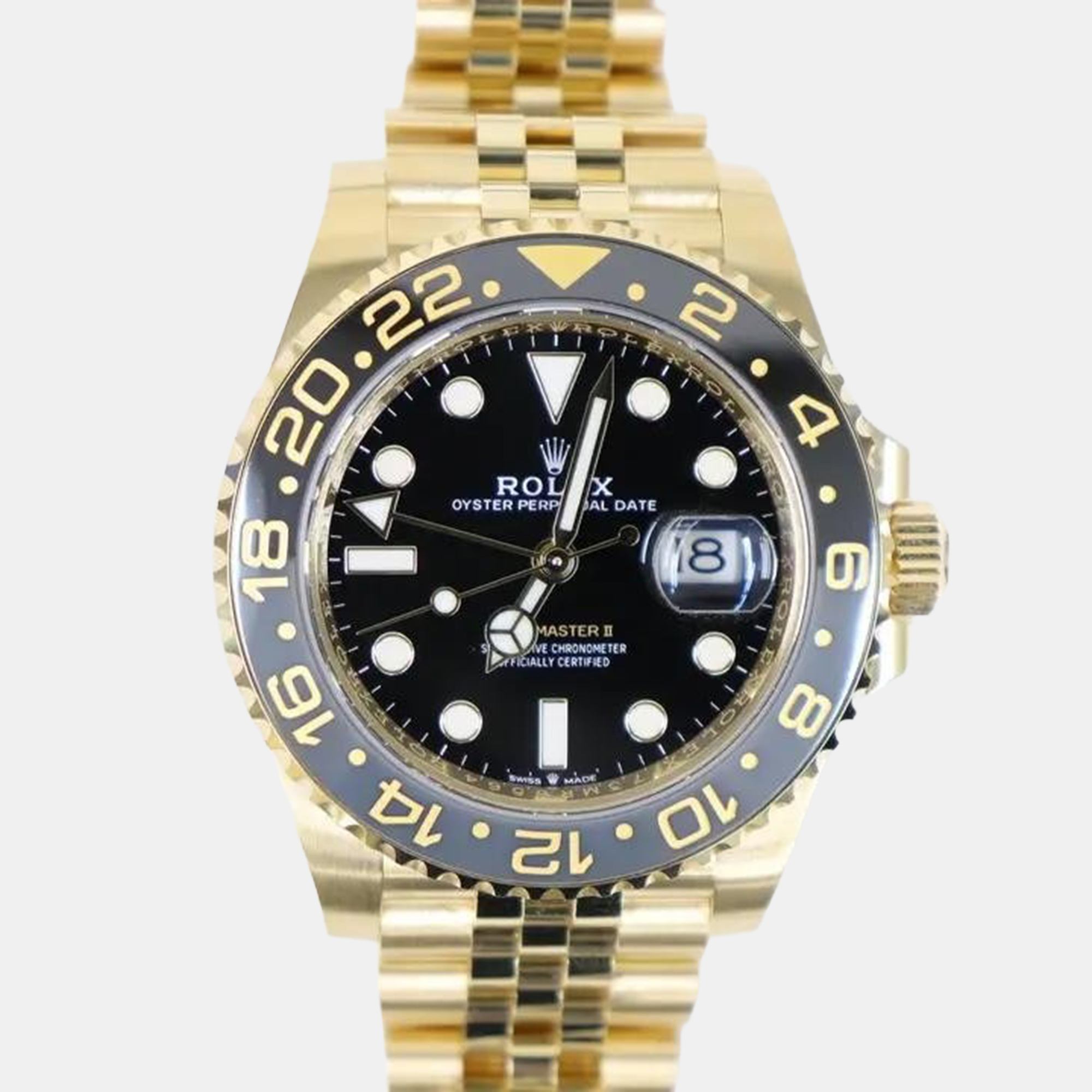 

Rolex GMT-Master II 126718GRNR Automatic Black Dial Yellow Gold Men's Wristwatch