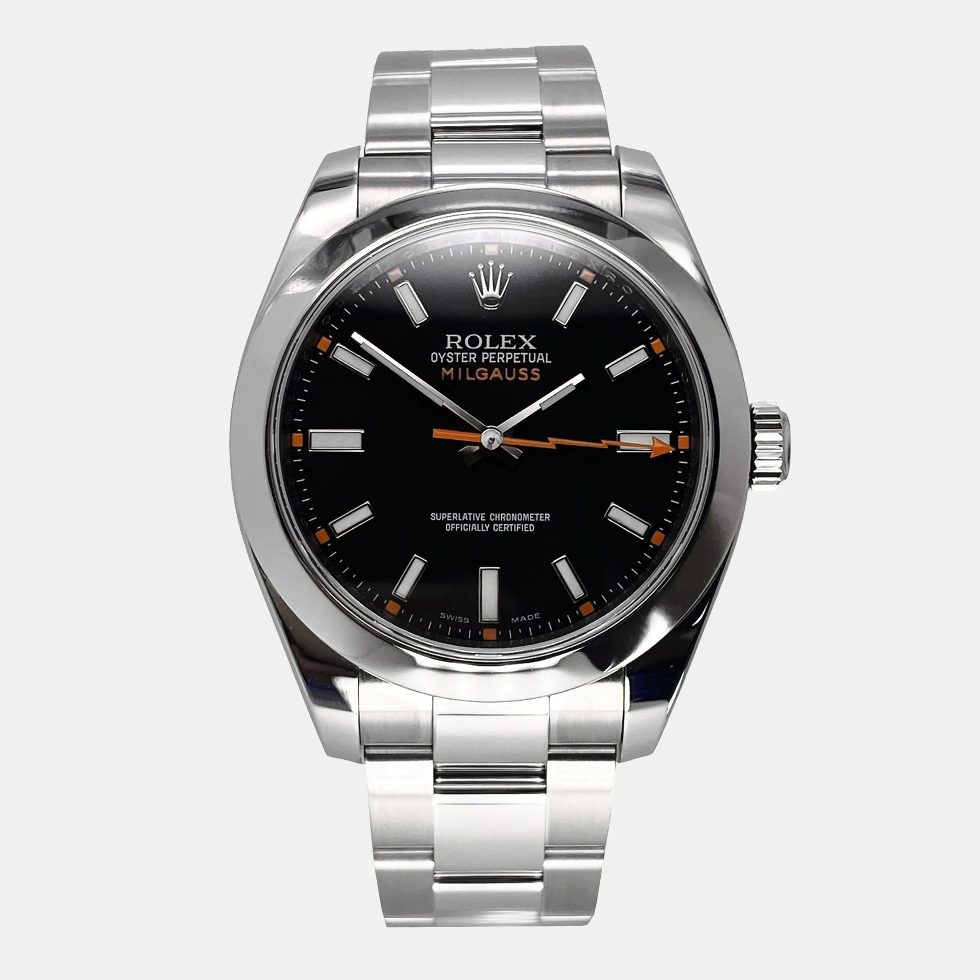

Rolex Milgauss 116400 Automatic Black Dial Stainless Steel Men's Wristwatch