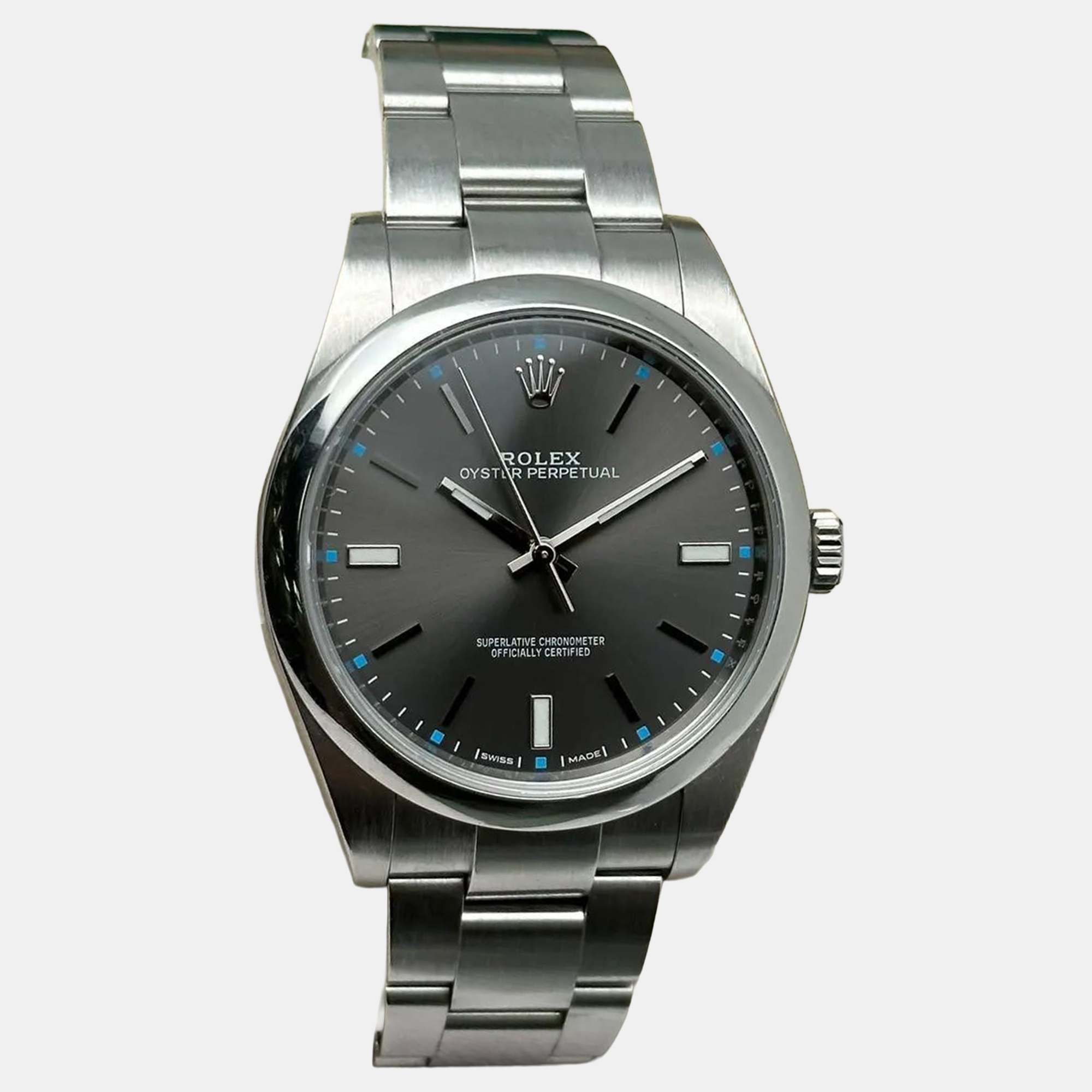 

Rolex Oyster Perpetual 114300 Automatic Gray Dial Stainless Steel Men's Wristwatch 39 mm, Grey