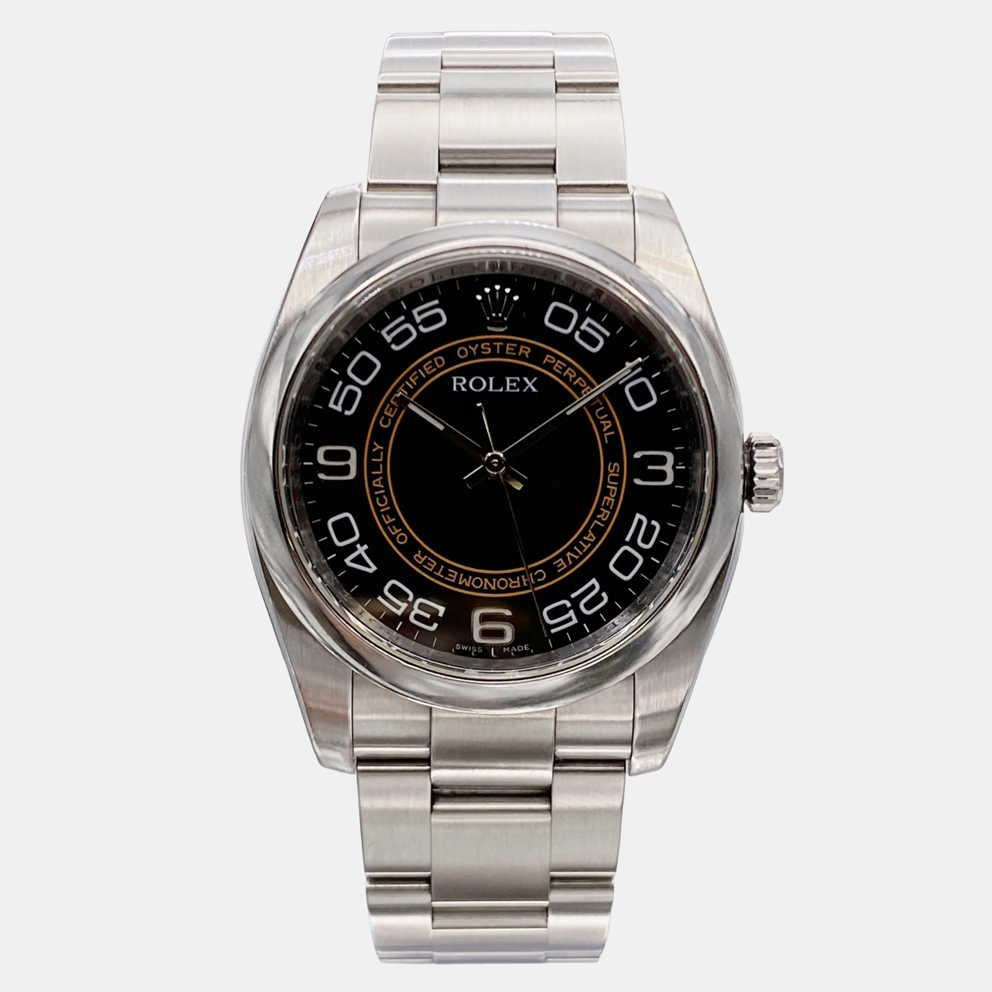 

Rolex Oyster Perpetual 116000 Automatic Black Dial Stainless Steel Men's Wristwatch 36 mm