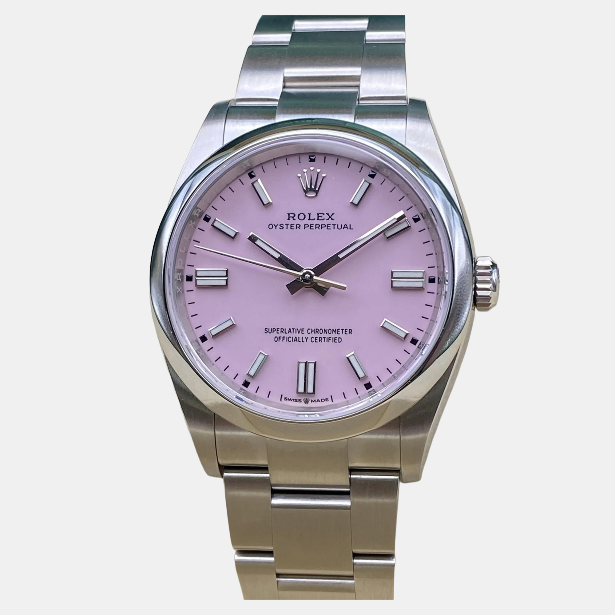 

Rolex Oyster Perpetual 126000 Automatic Pink Dial Stainless Steel Men's Wristwatch 36 mm