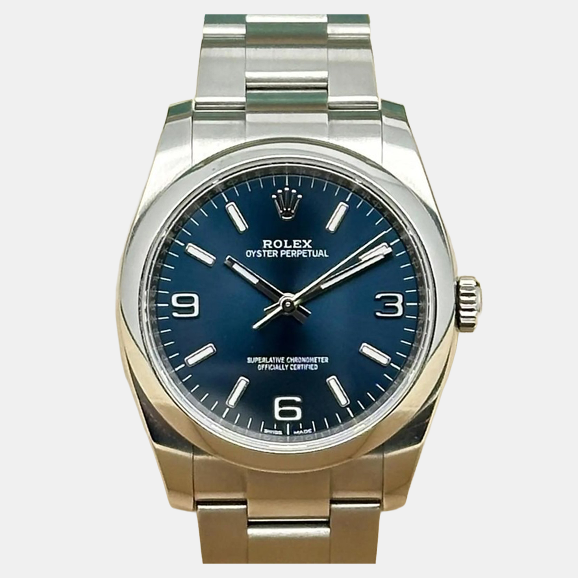 

Rolex Oyster Perpetual 116000 Automatic Blue Dial Stainless Steel Men's Wristwatch 36 mm