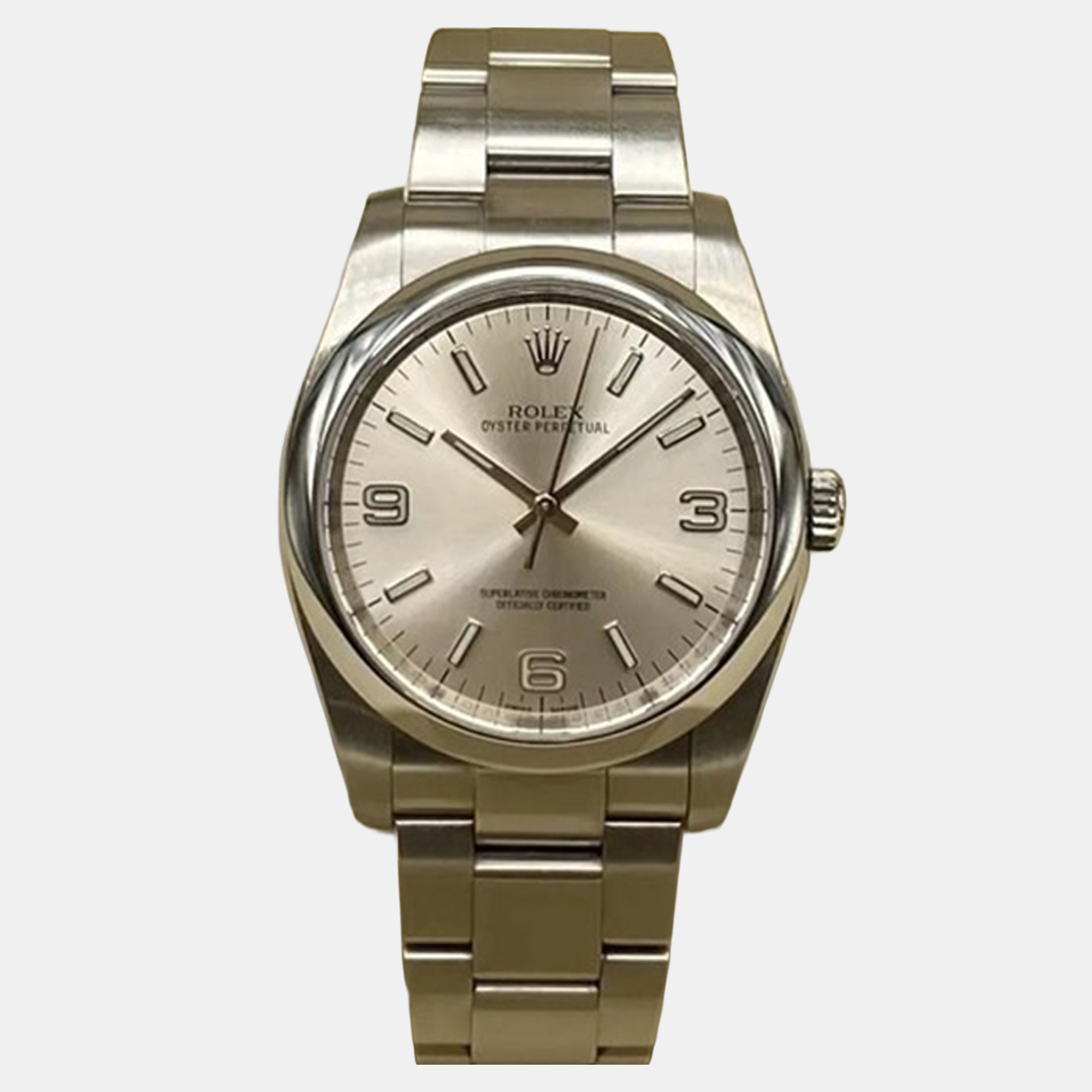 

Rolex Oyster Perpetual 116000 Automatic Silver Dial Stainless Steel Men's Wristwatch 36 mm