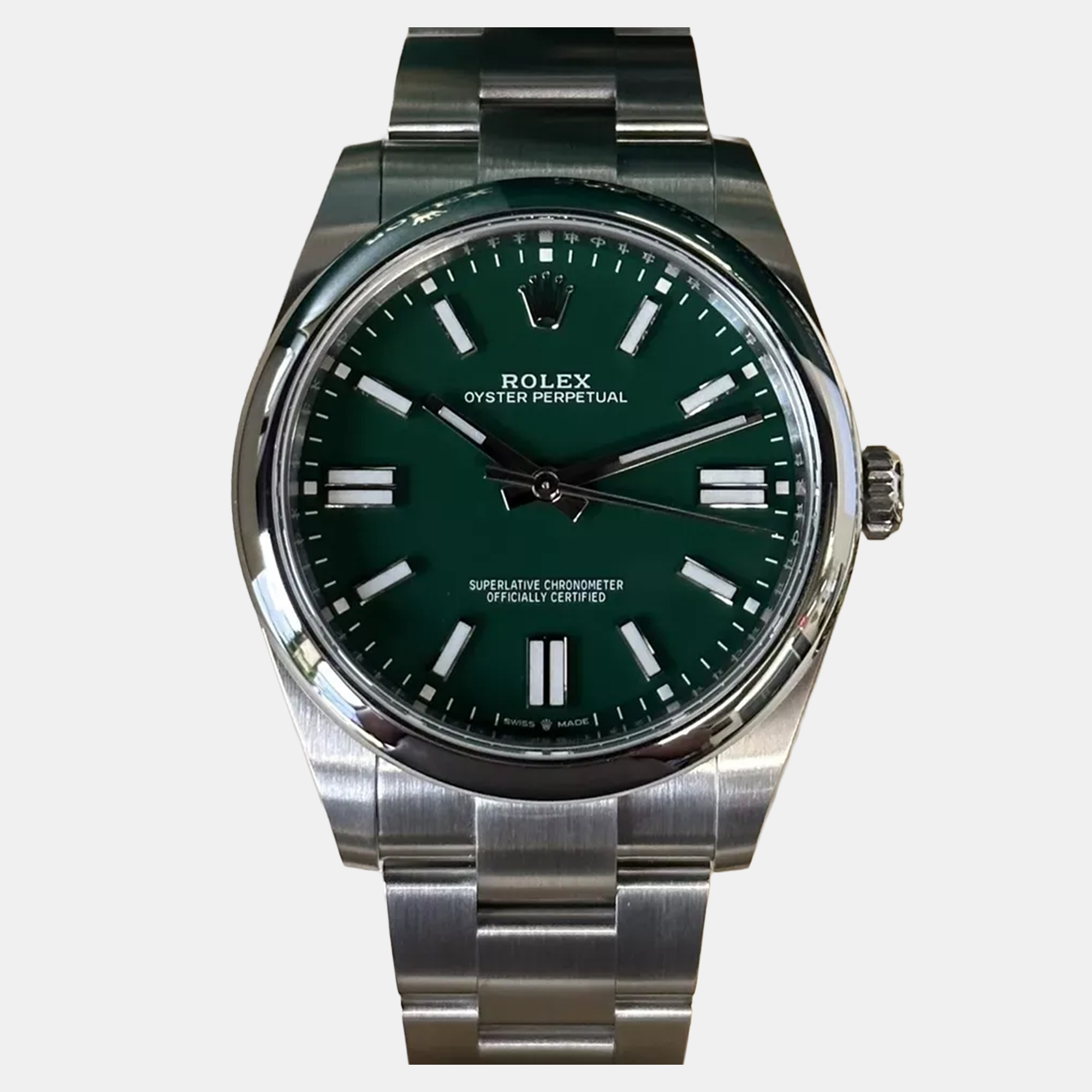 

Rolex Oyster Perpetual 124300 Automatic Green Dial Stainless Steel Men's Wristwatch