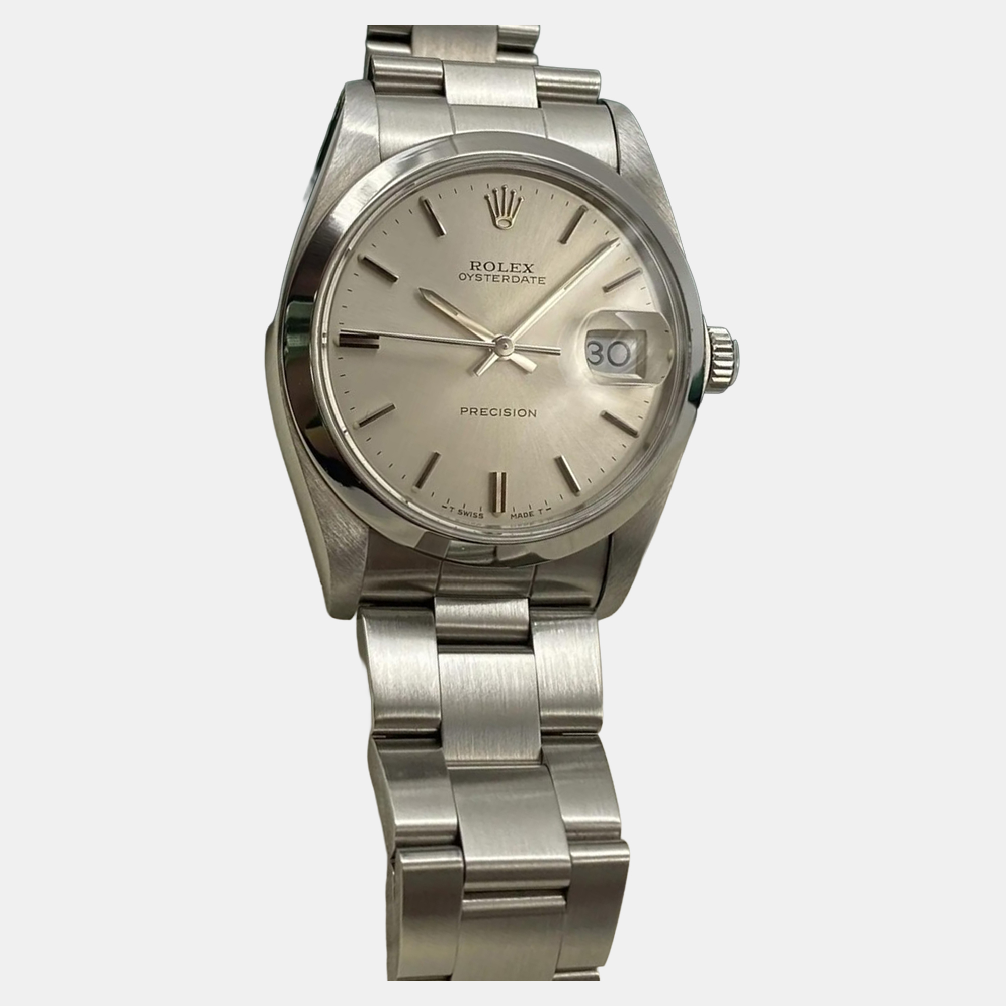 

Rolex Oysterdate Precision 6694 Manual Wind Silver Dial Stainless Steel Men's Wristwatch