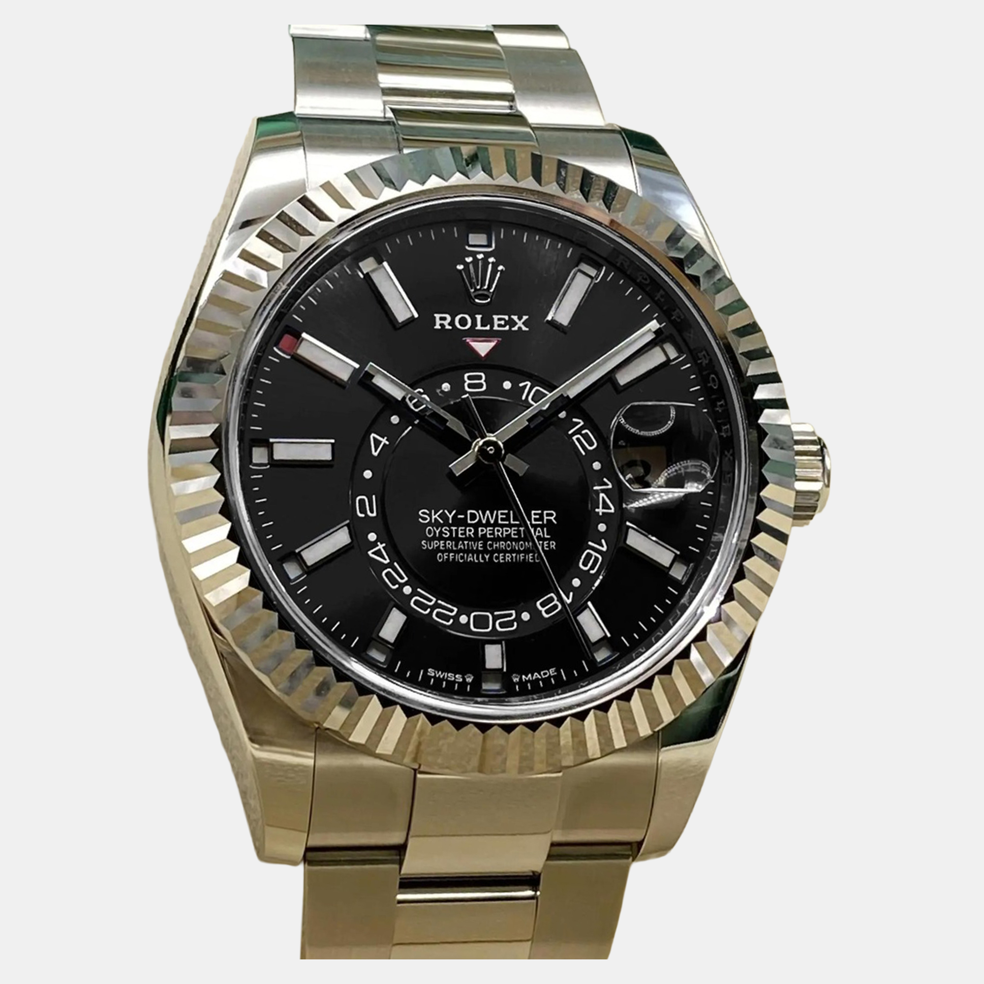 Rolex Sky-Dweller 336934 Automatic Black Dial 18k White Gold Stainless Steel Men’s Wristwatch 42mm