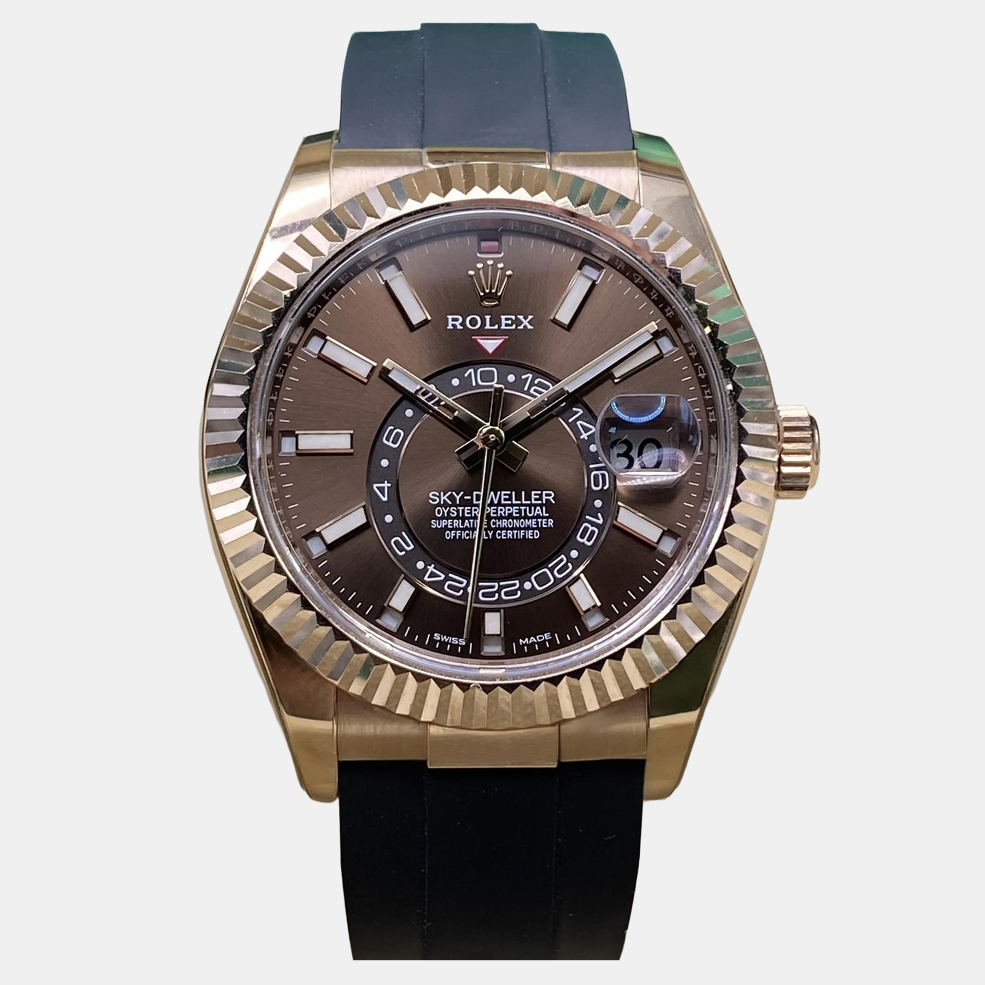 

Rolex Sky-Dweller 326235 Automatic Chocolate Dial Rose Gold Men's Wristwatch, Brown